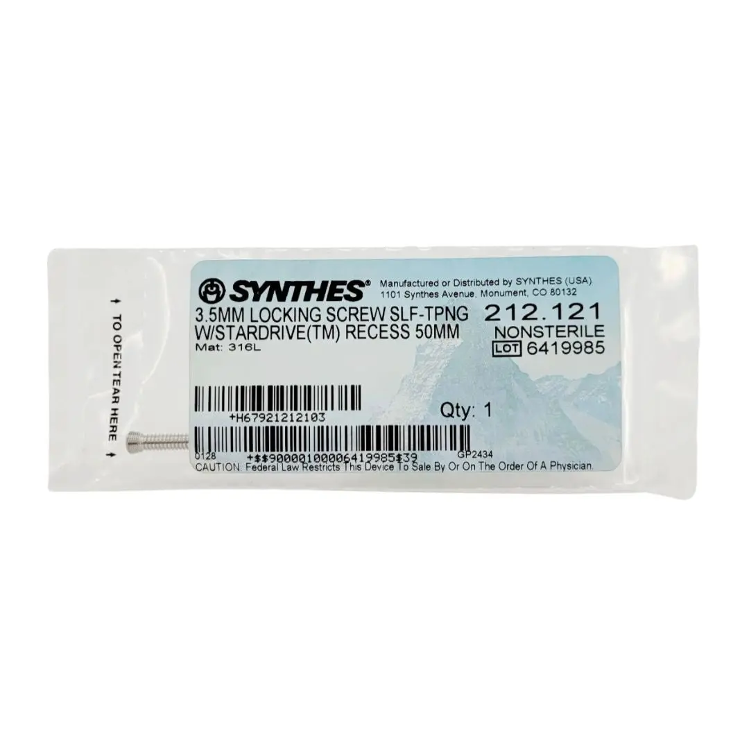 Synthes 212.121 3.5mm Locking Screw Self-tapping W/ Stardrive(tm) Recess 50mm