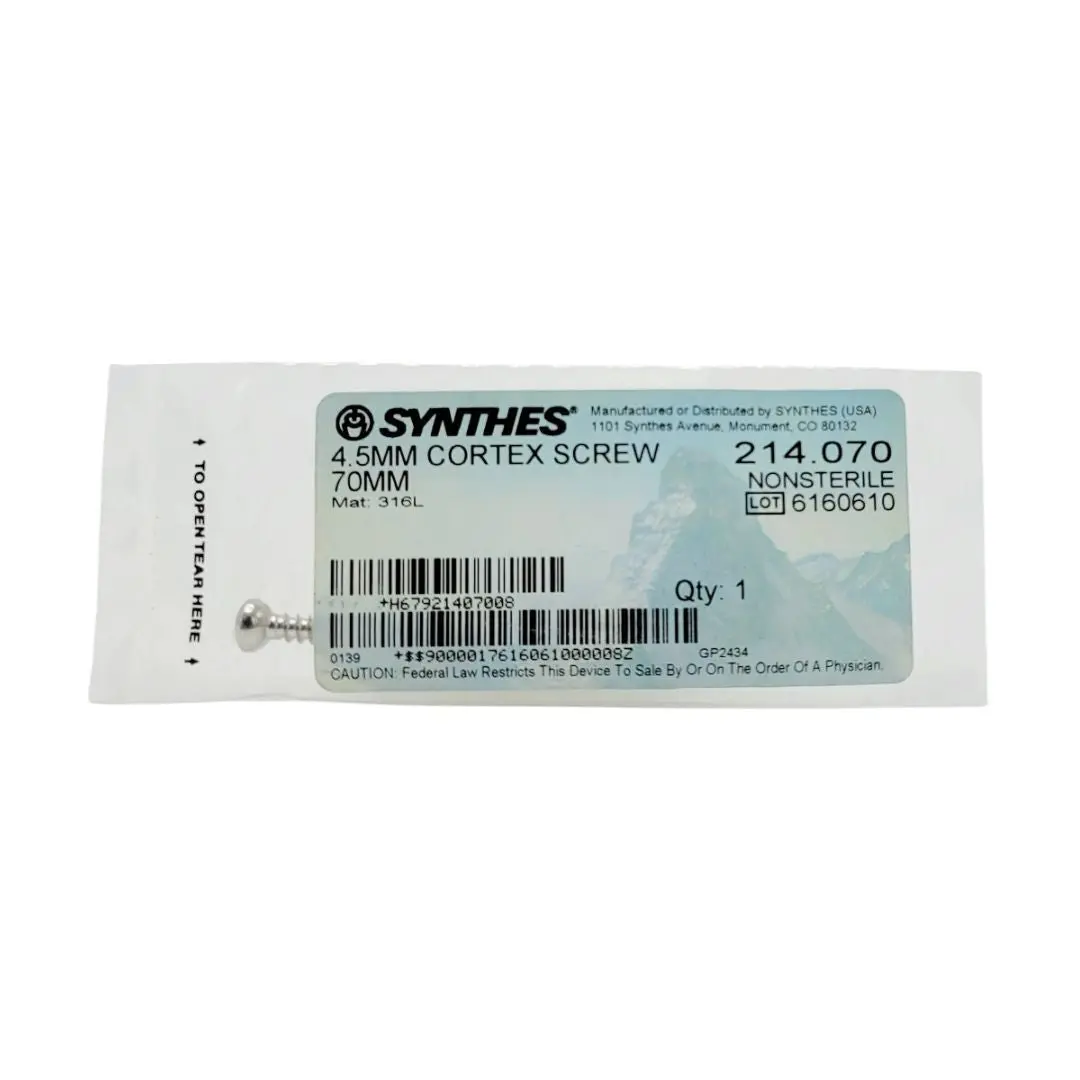 Synthes 214.070 4.5mm Cortex Screw 70mm