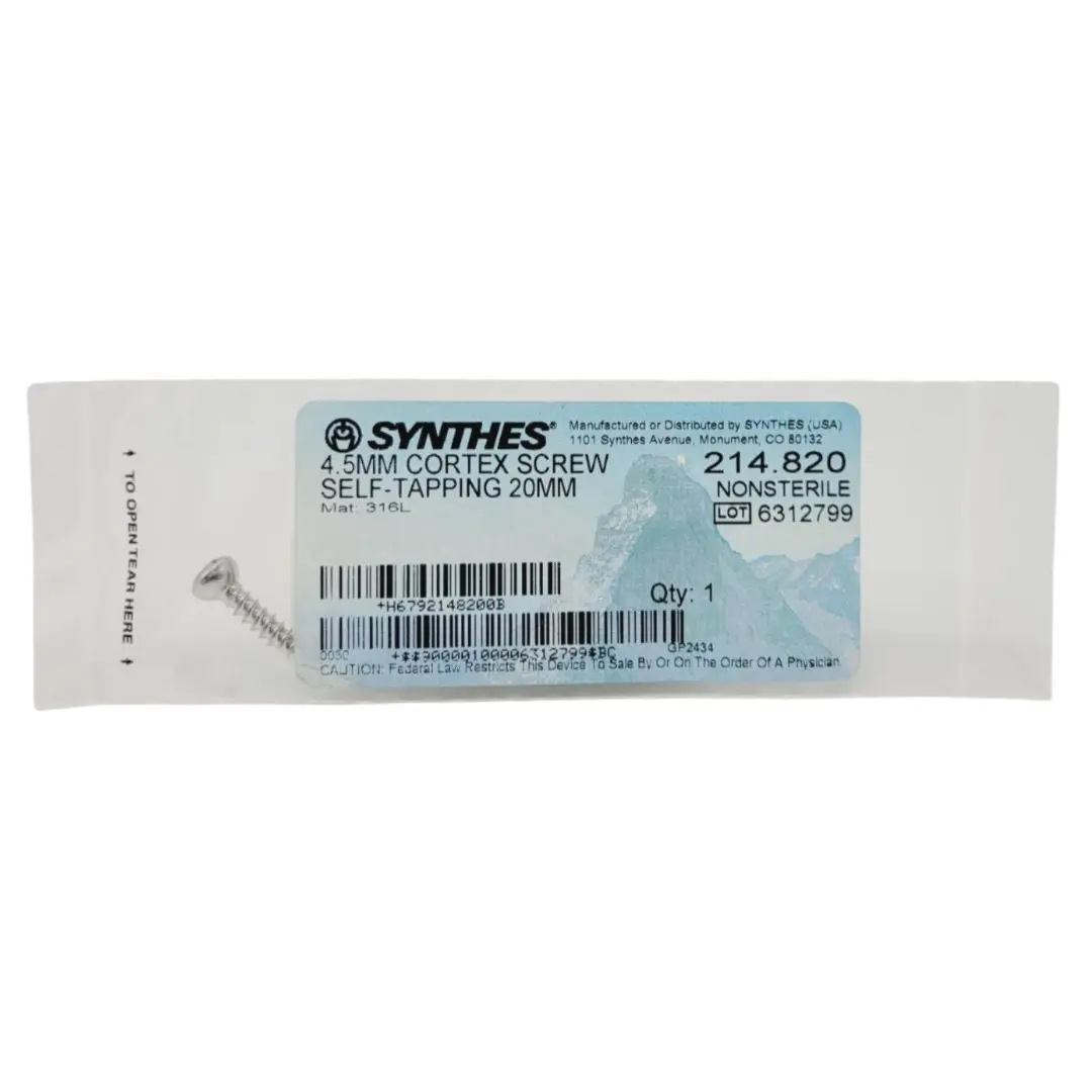 Synthes 214.820 4.5mm Cortex Screw Self-tapping 20mm