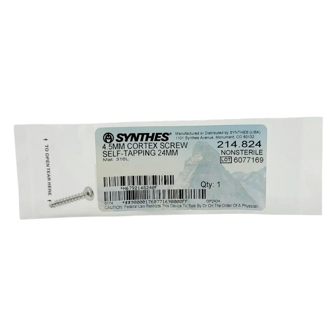 Synthes 214.824 4.5mm Cortex Screw Self-tapping 24mm