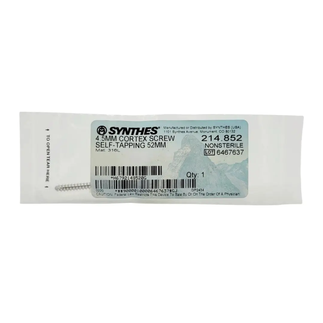 Synthes 214.852 4.5mm Cortex Screw Self-tapping 52mm