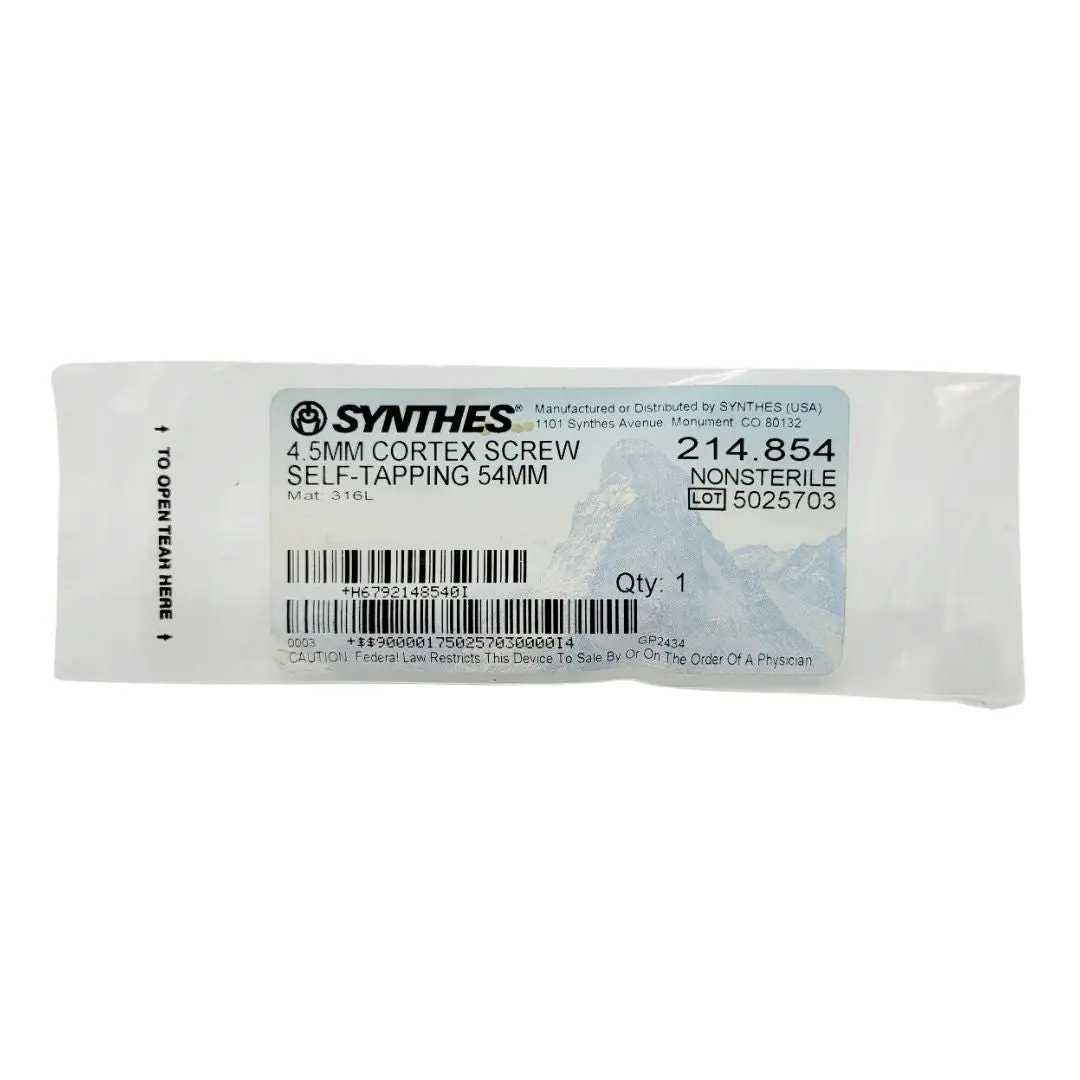 Synthes 214.854 4.5mm Cortex Screw Self-tapping 54mm