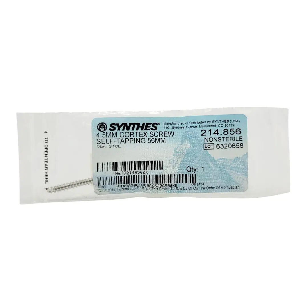 Synthes 214.856 4.5mm Cortex Screw Self-tapping 56mm