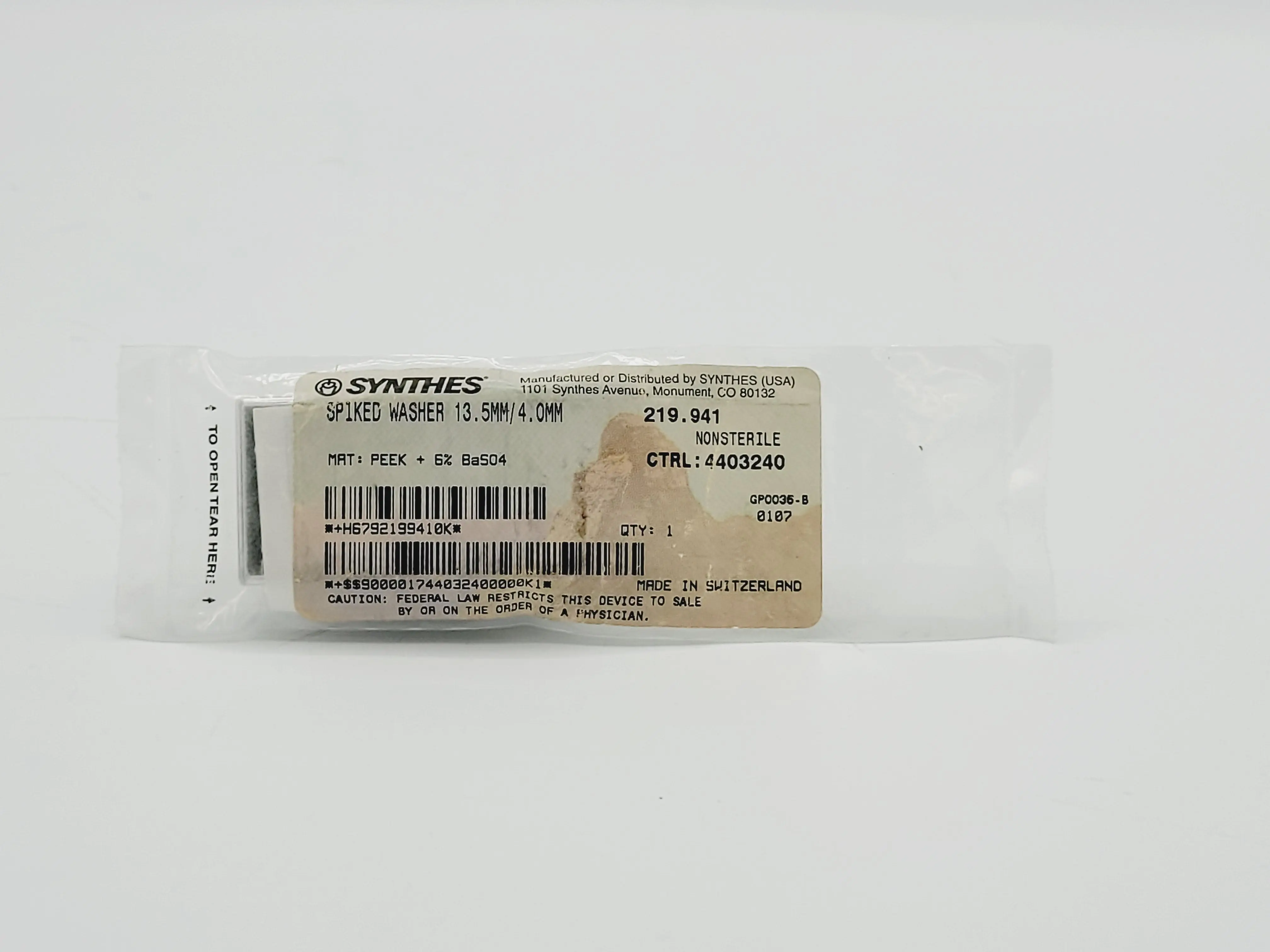 Synthes 219.941 Spiked Washer 13.5mm/4.0mm - Image 2