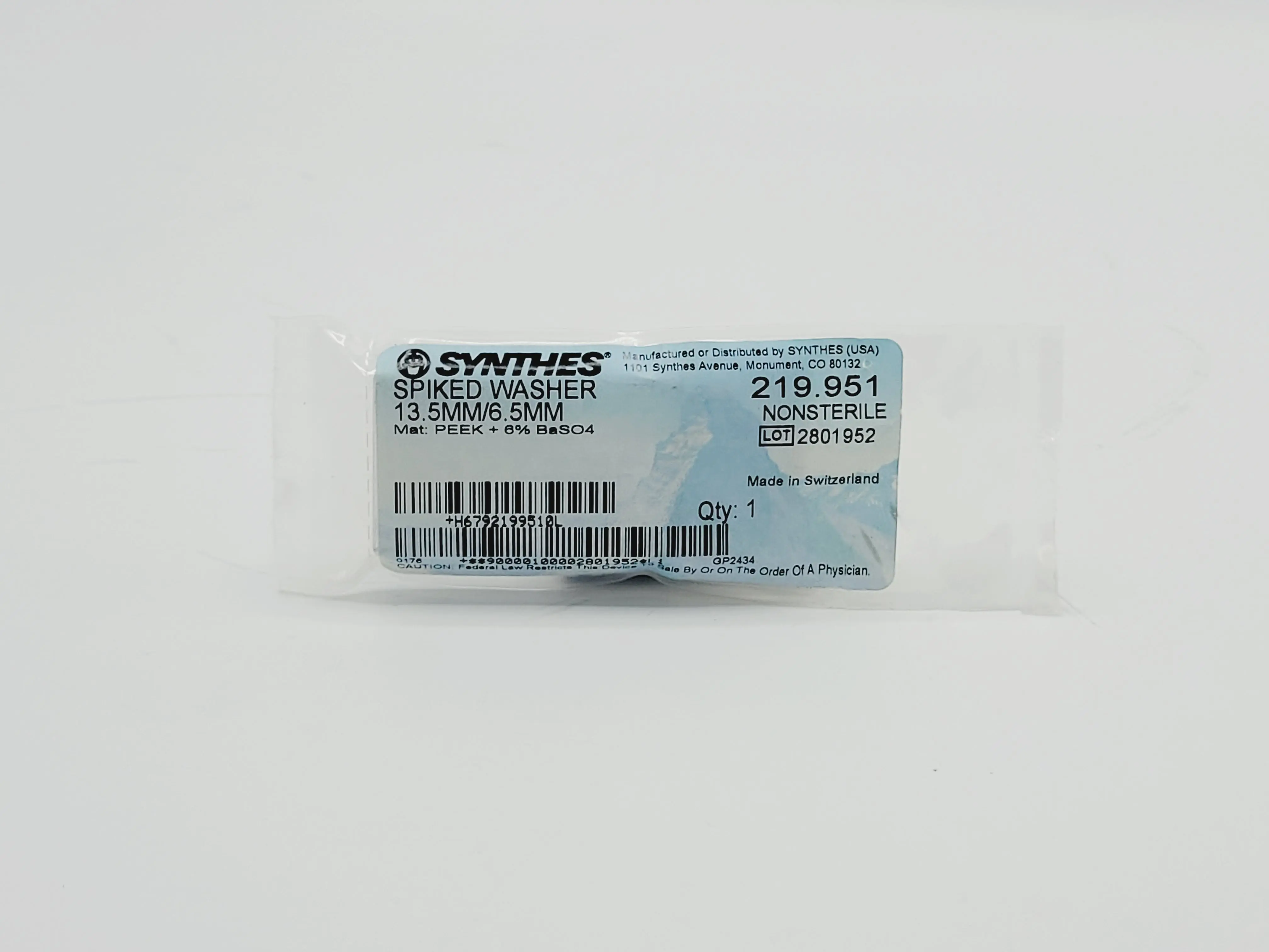 Synthes 219.951 Spiked Washer 13.5mm/6.5mm - Image 2