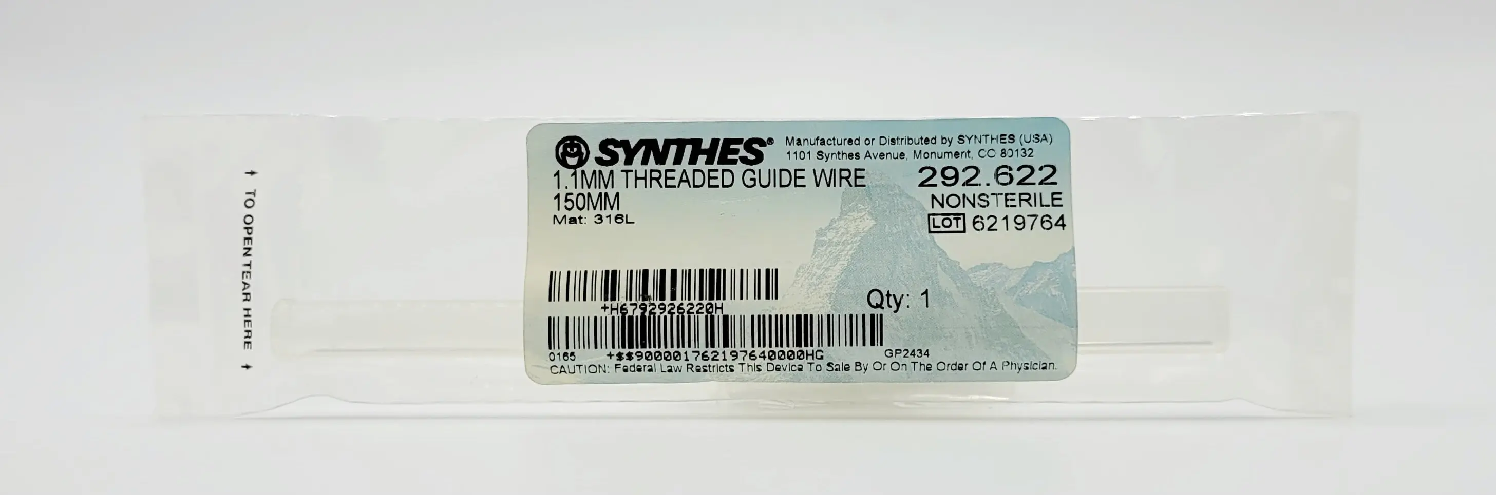 Synthes 292.622 1.1mm Threaded Guide Wire 150mm - Image 2