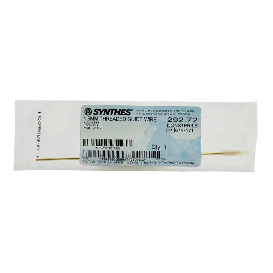 Synthes 292.72 1.6mm Threaded Guide Wire 150mm