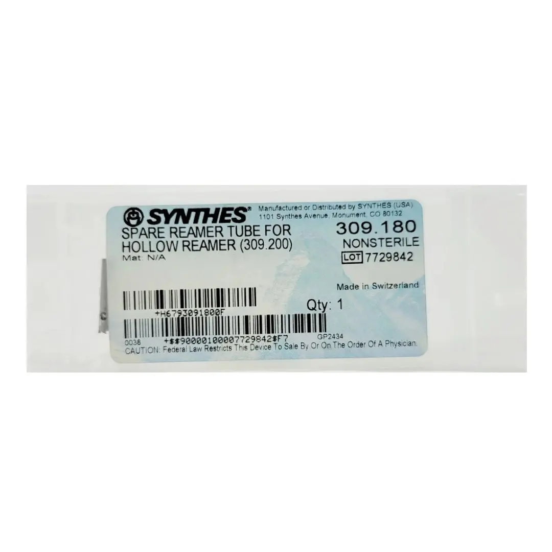 Synthes 309.180 Spare Reamer Tube For Hollow Reamer (309.200)