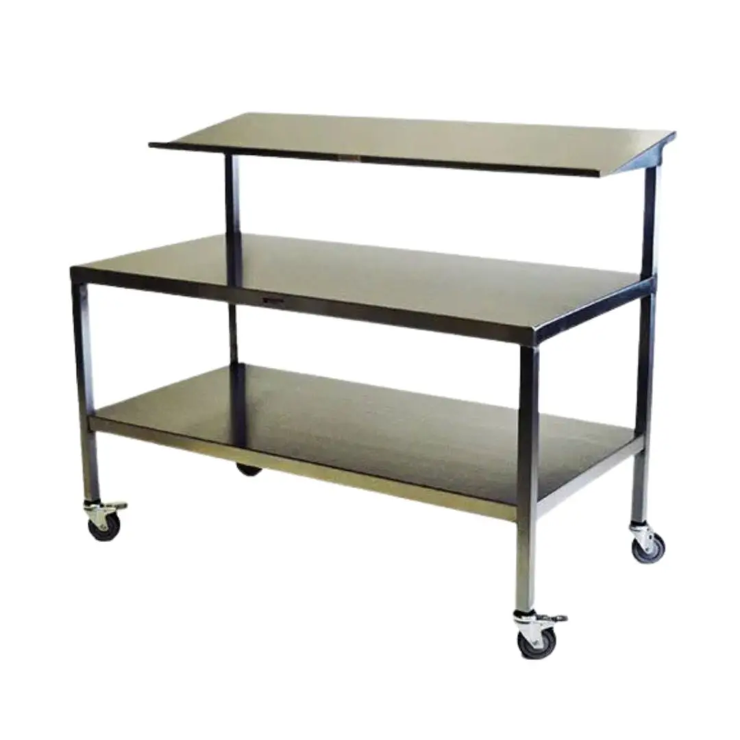 AcralMed TBL554/555/556 SS Table with Solid Upper Shelf
