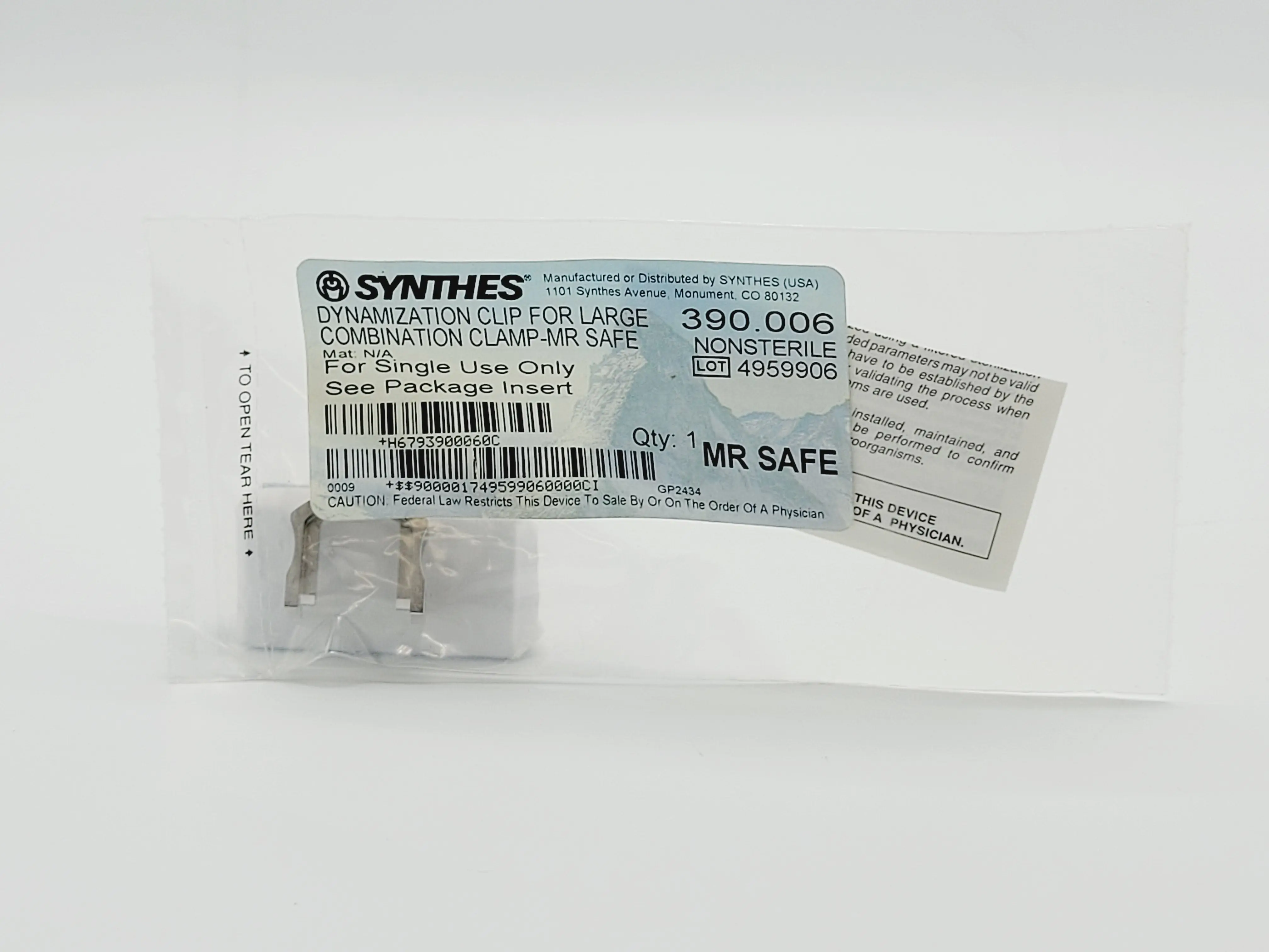Synthes 390.006 Dynamization Clamp For Large Combination Clamp / MR Safe - Image 2