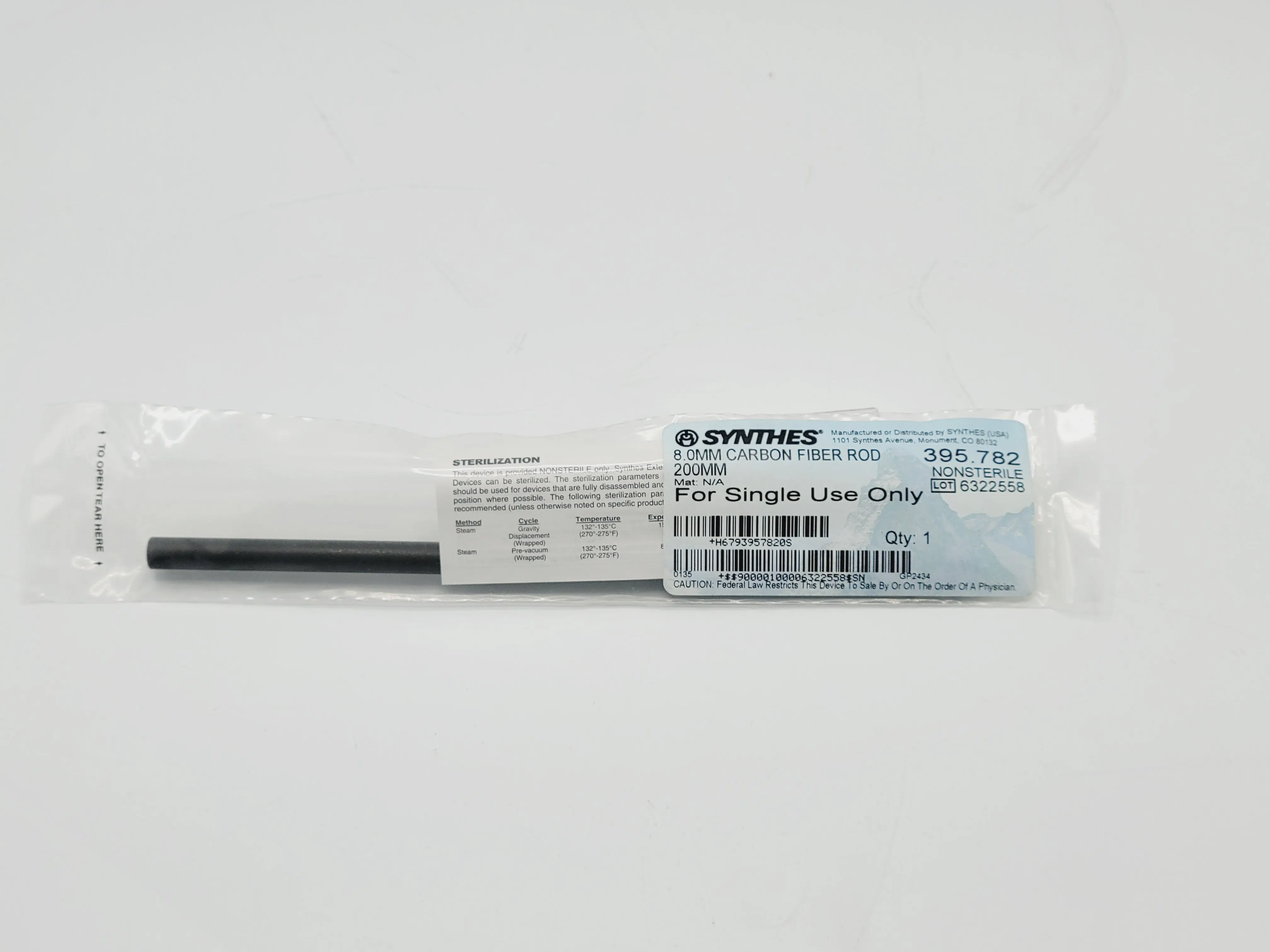 Synthes 395.782 8.0mm Carbon Fiber Rod 200mm - Image 2