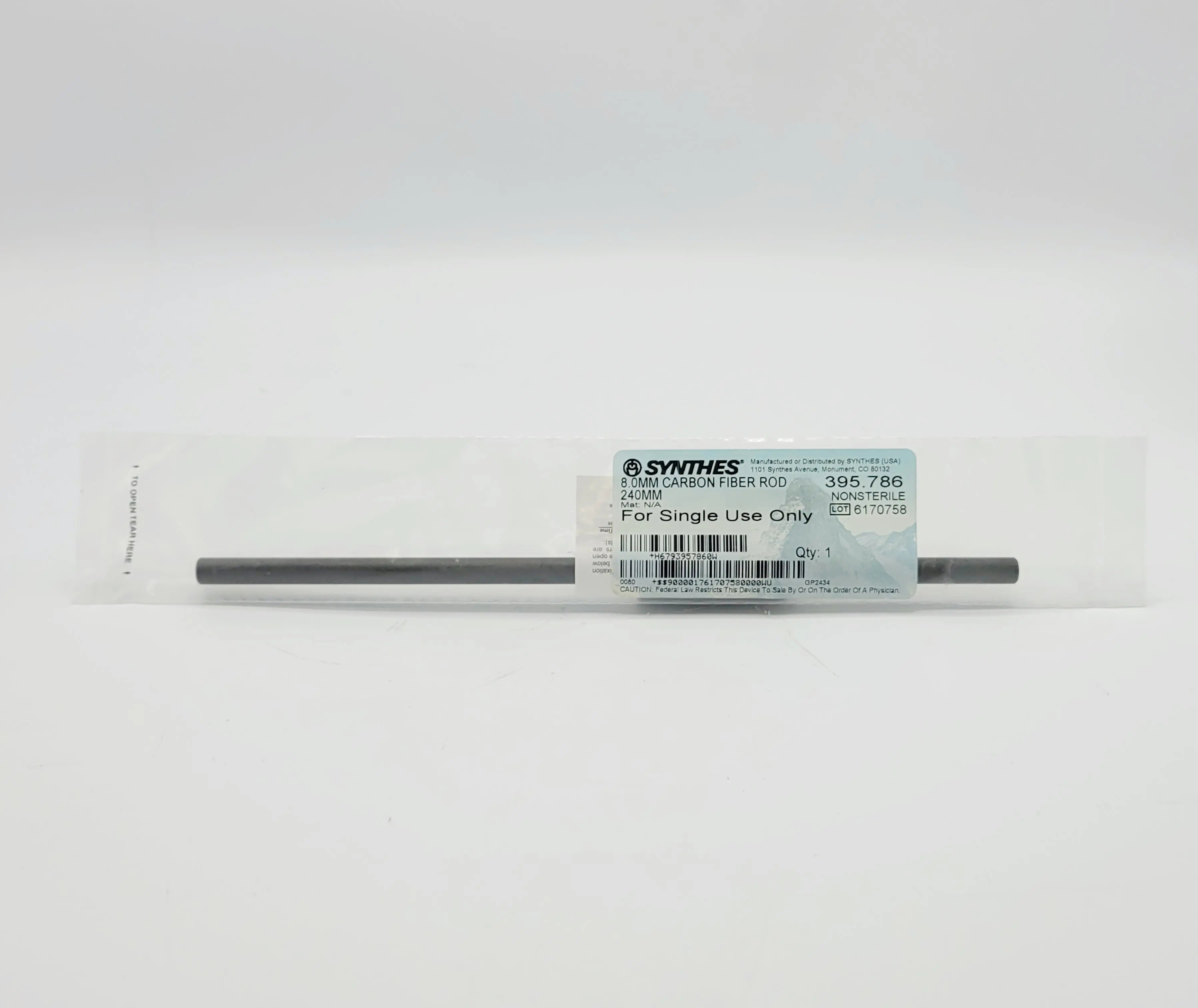 Synthes 395.786 8.0mm Carbon Fiber Rod 240mm - Image 2