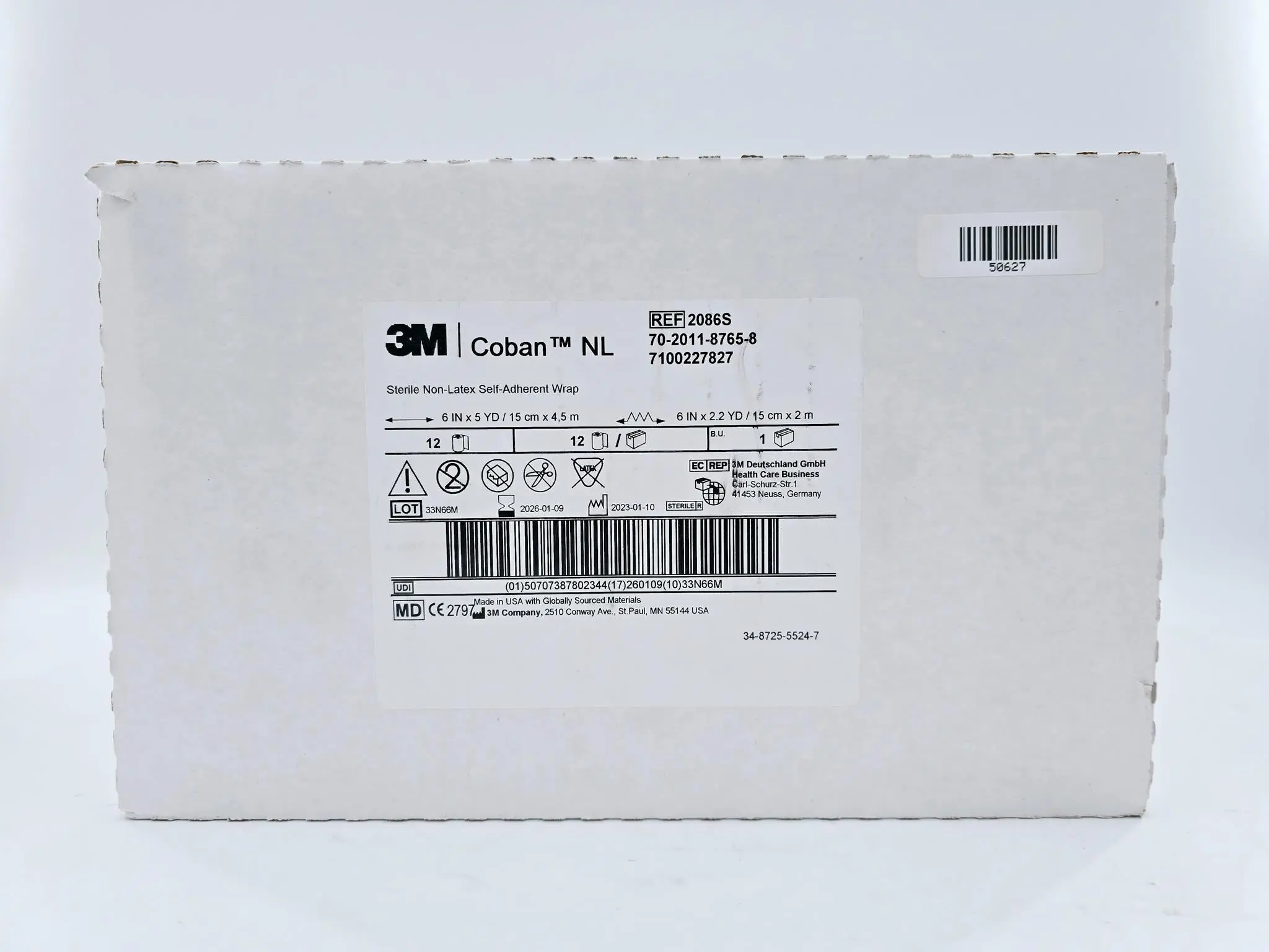 3M 2086S Coban NL 6IN x 5YD Sterile Non-Latex Self-Adherent Wrap Case of 12 - Image 3