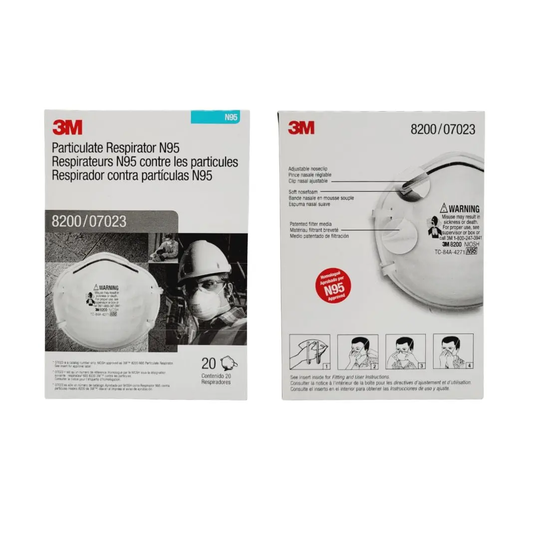 3M 8200 N95 Disposable Particulate Respirator Painting, Sanding 160/CS - Image 4
