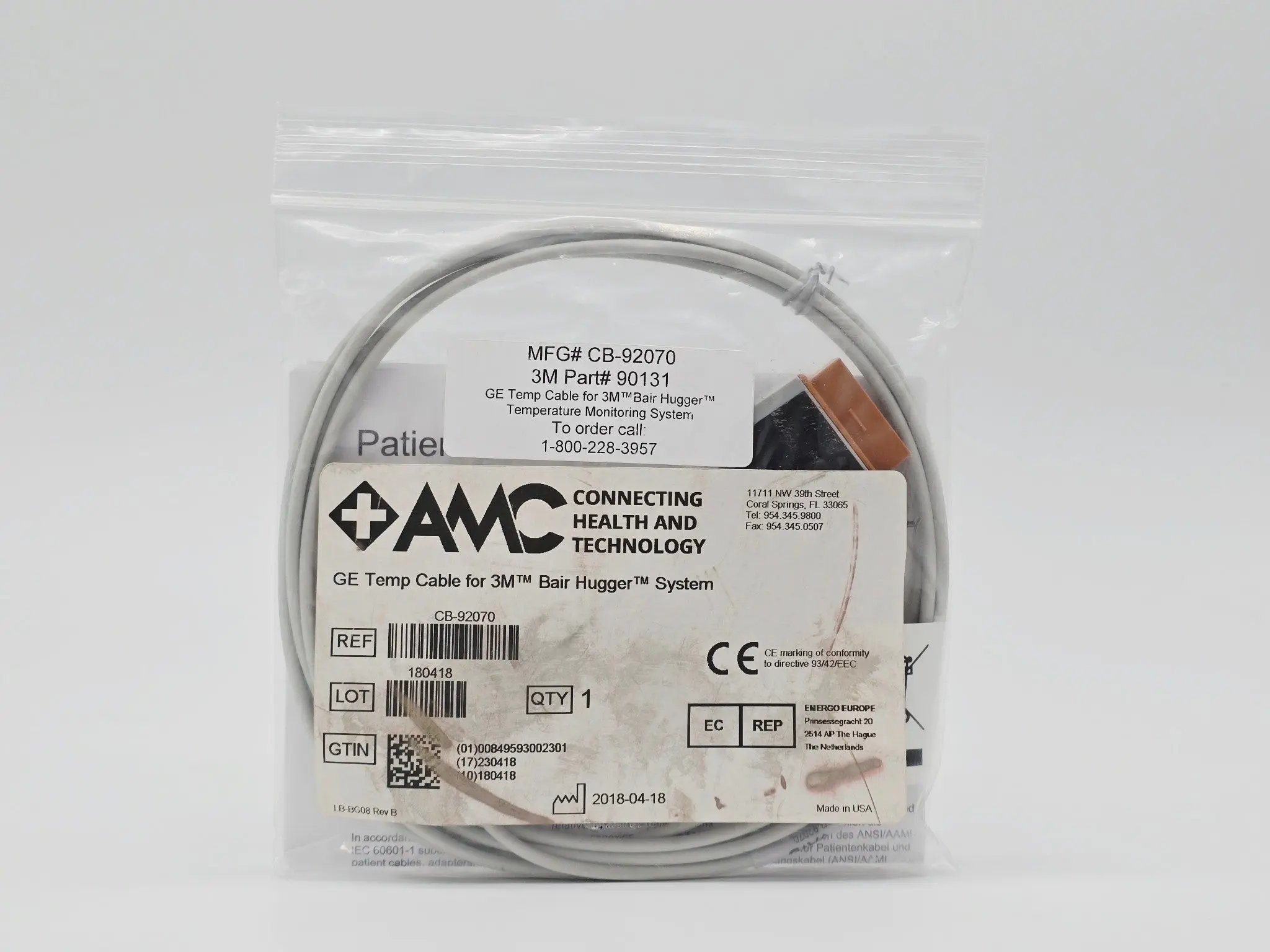 3M Bair Hugger 90131 Temperature Monitoring YSI 400 Cable GE Compatible - Image 2