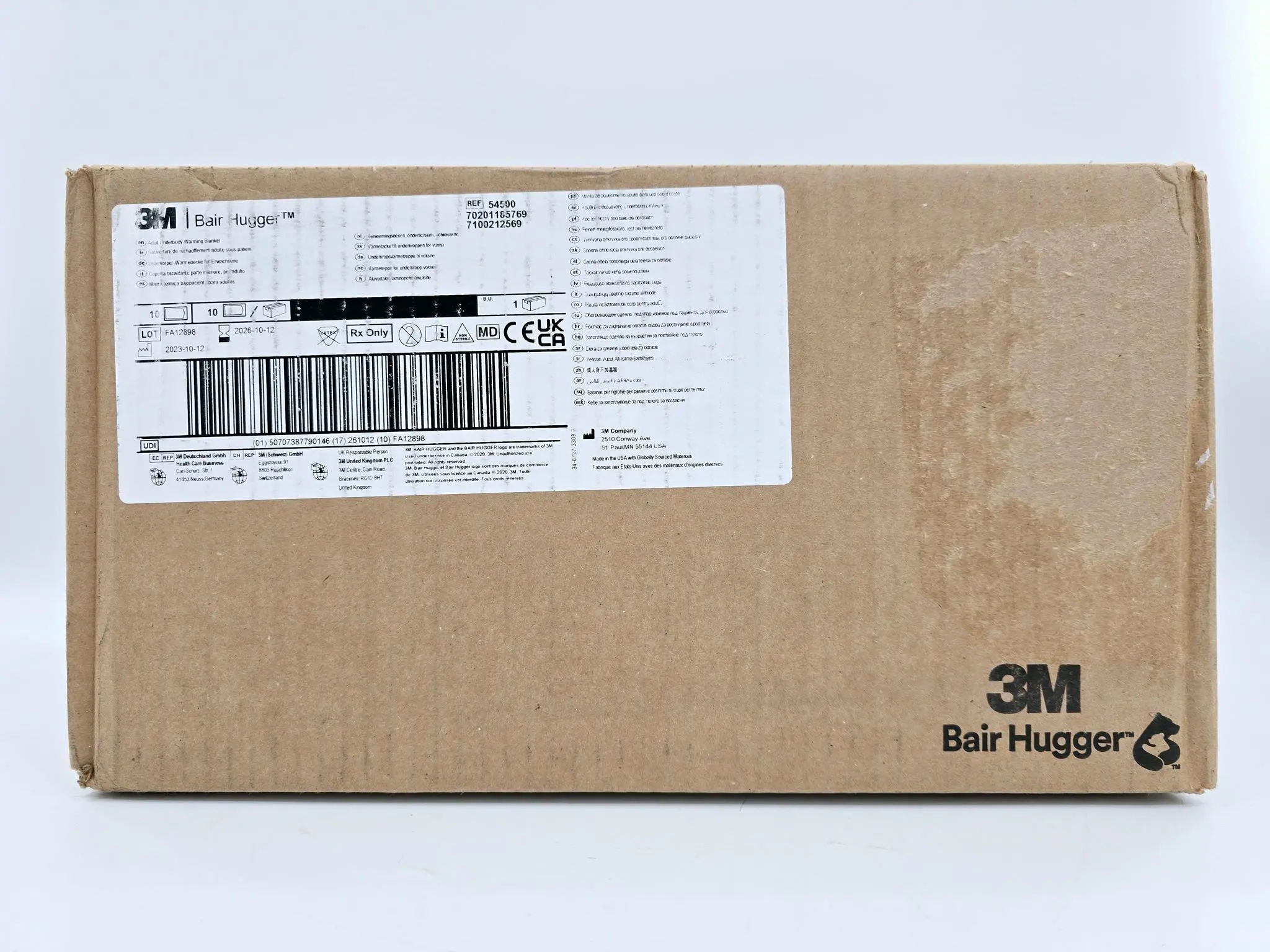 3M 54500 Bair Hugger Adult Underbody Warming Blanket 74x36 CS/10 - Image 2