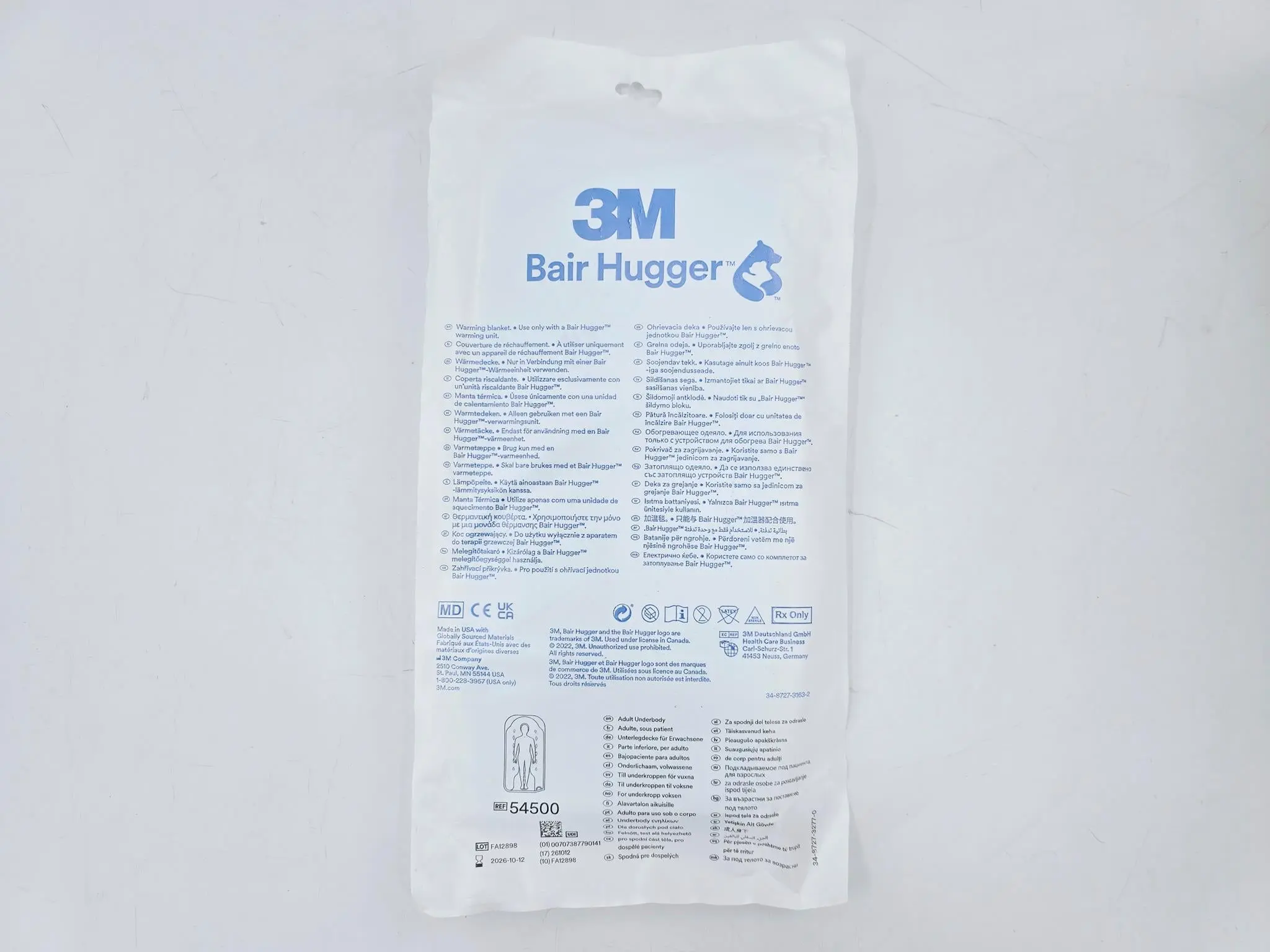 3M 54500 Bair Hugger Adult Underbody Warming Blanket 74x36 CS/10 - Image 4