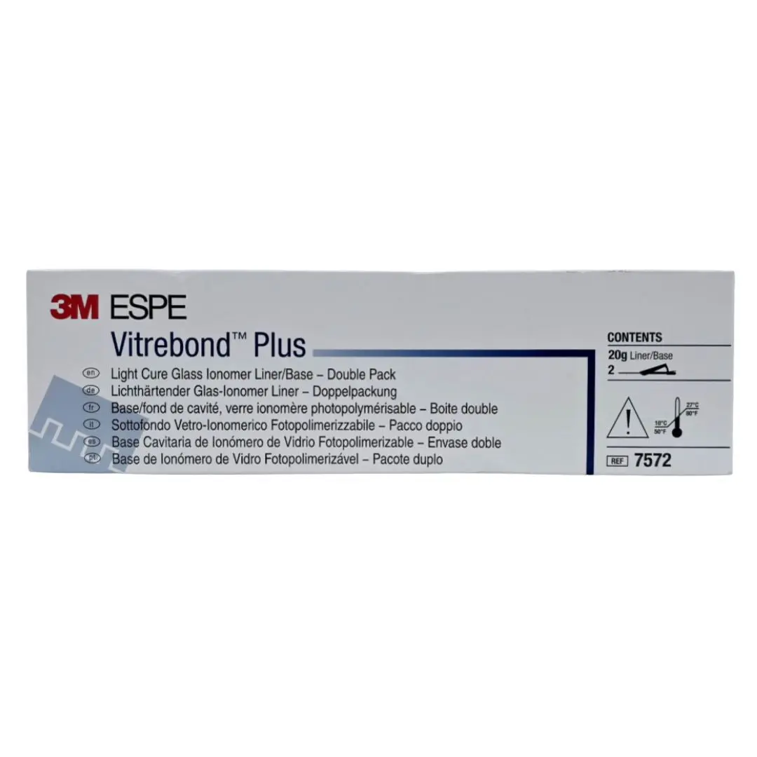 3M ESPE 7572 Vitrebond Plus Light Cure Glass Ionomer 20g Double Pack