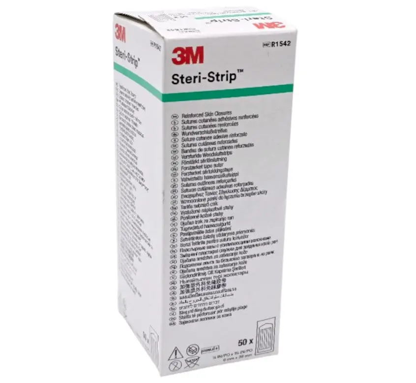3M Solventum R1542 Steri-Strip Reinforced Skin Closure Strips 1/4"x1.5" 6/Envelope