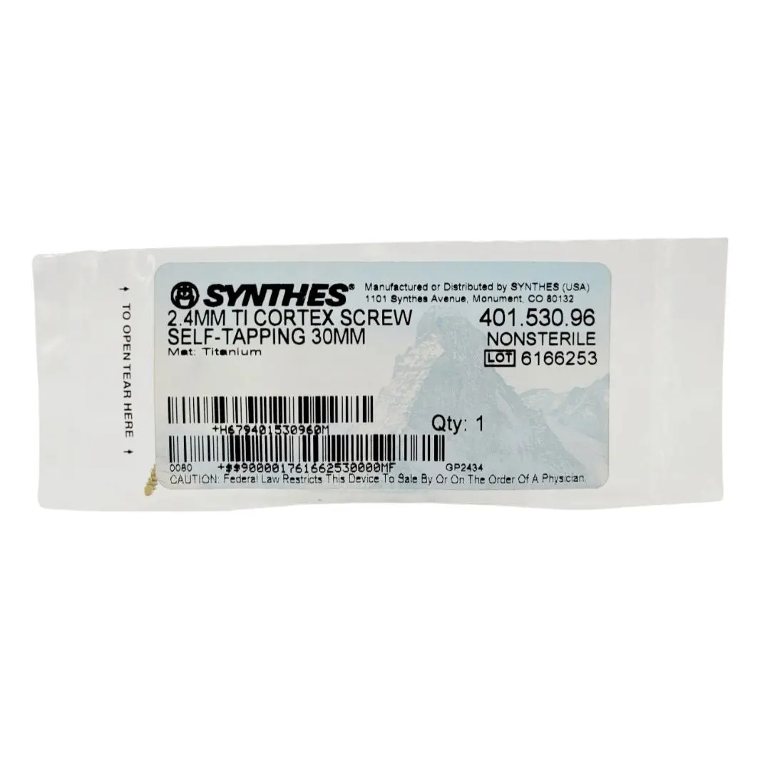 Synthes 401.530.96 2.4mm Titanium Cortex Screw Self-tapping 30mm
