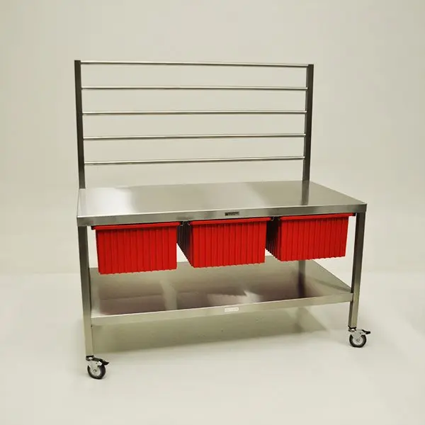 AcralMed TBL596 SS Table with Wrapping Frame and Pull-out Bins - Image 2