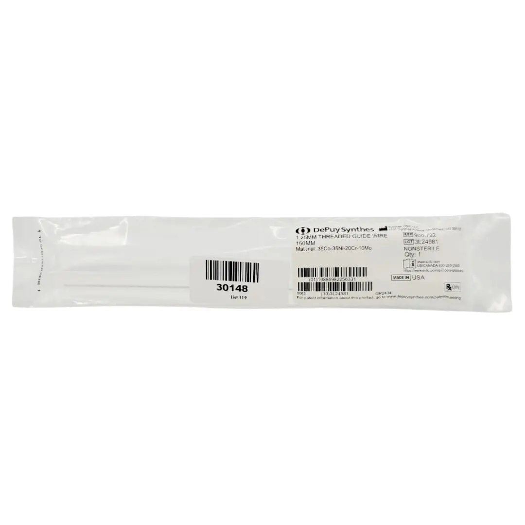 Synthes 900.722 1.25mm Threaded Guide Wire 150mm
