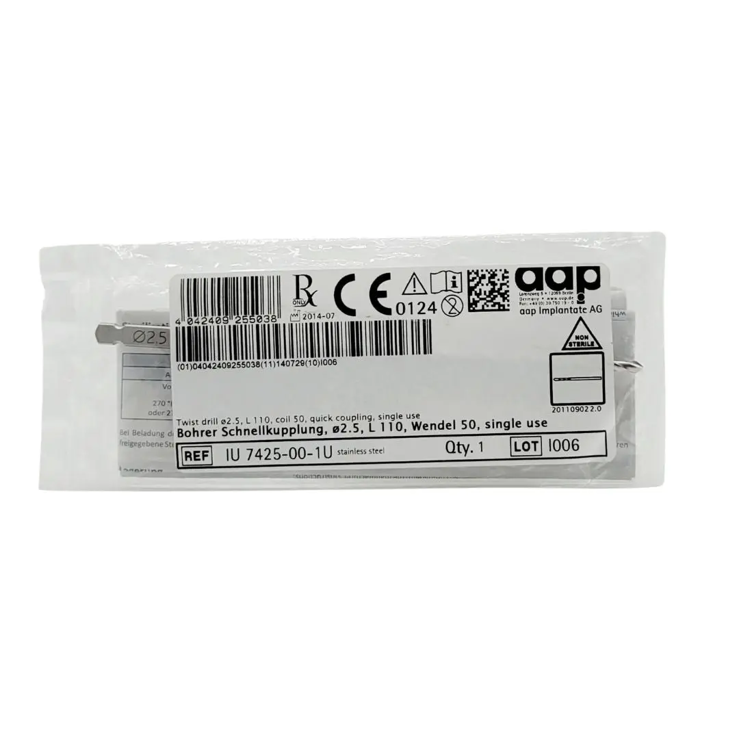 aap Implantate AG IU 7425-00-1U 2.5mm Twist Drill Quick Coupling 110cm