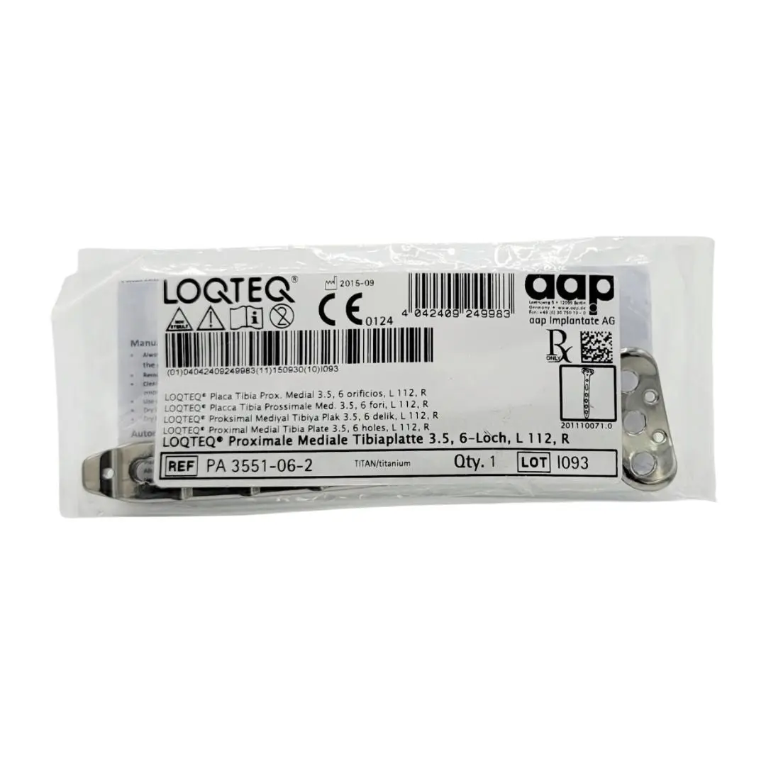 aap Implantate AG PA 3551-06-2 LOQTEQ Proximal Medial Tibia Plate 3.5, 6 holes, L 112, R