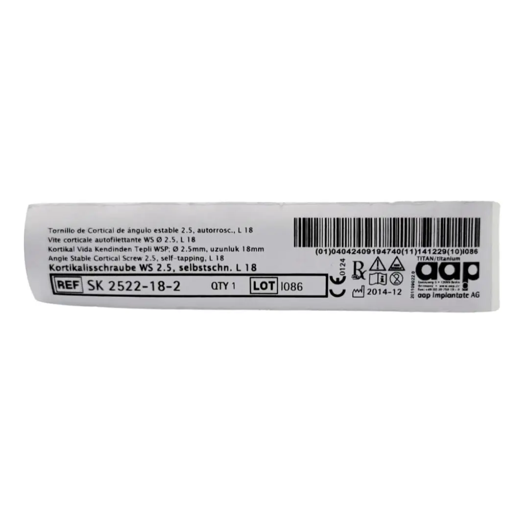 aap Implantate AG SK 2522-18-2 Angle Stable Cortical Screw 2.5, self-tapping, L 18