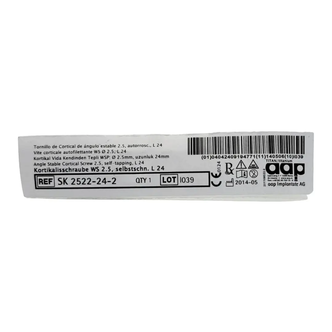 aap Implantate AG SK 2522-24-2 Angle Stable Cortical Screw 2.5, self-tapping, L 24