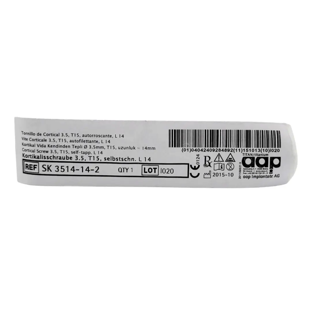 aap Implantate AG SK 3514-14-2 Cortical Screw 3.5, T15, self-tapp. L 14
