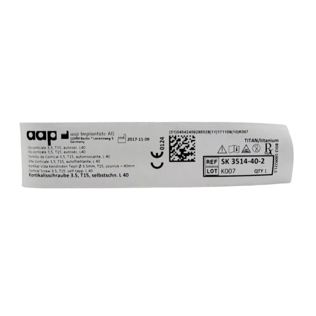 aap Implantate AG SK 3514-40-2 Cortical Screw 3.5, T15, self-tapp. L 40