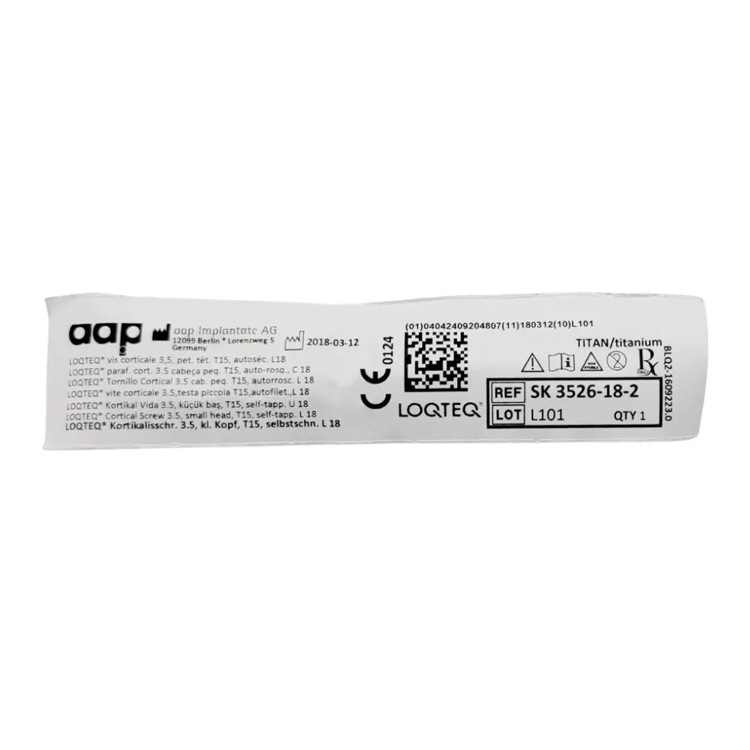 aap Implantate SK 3526-18-2 LOQTEQ Cortical Screw 3.5, small head, T15, self-tapp. L 18