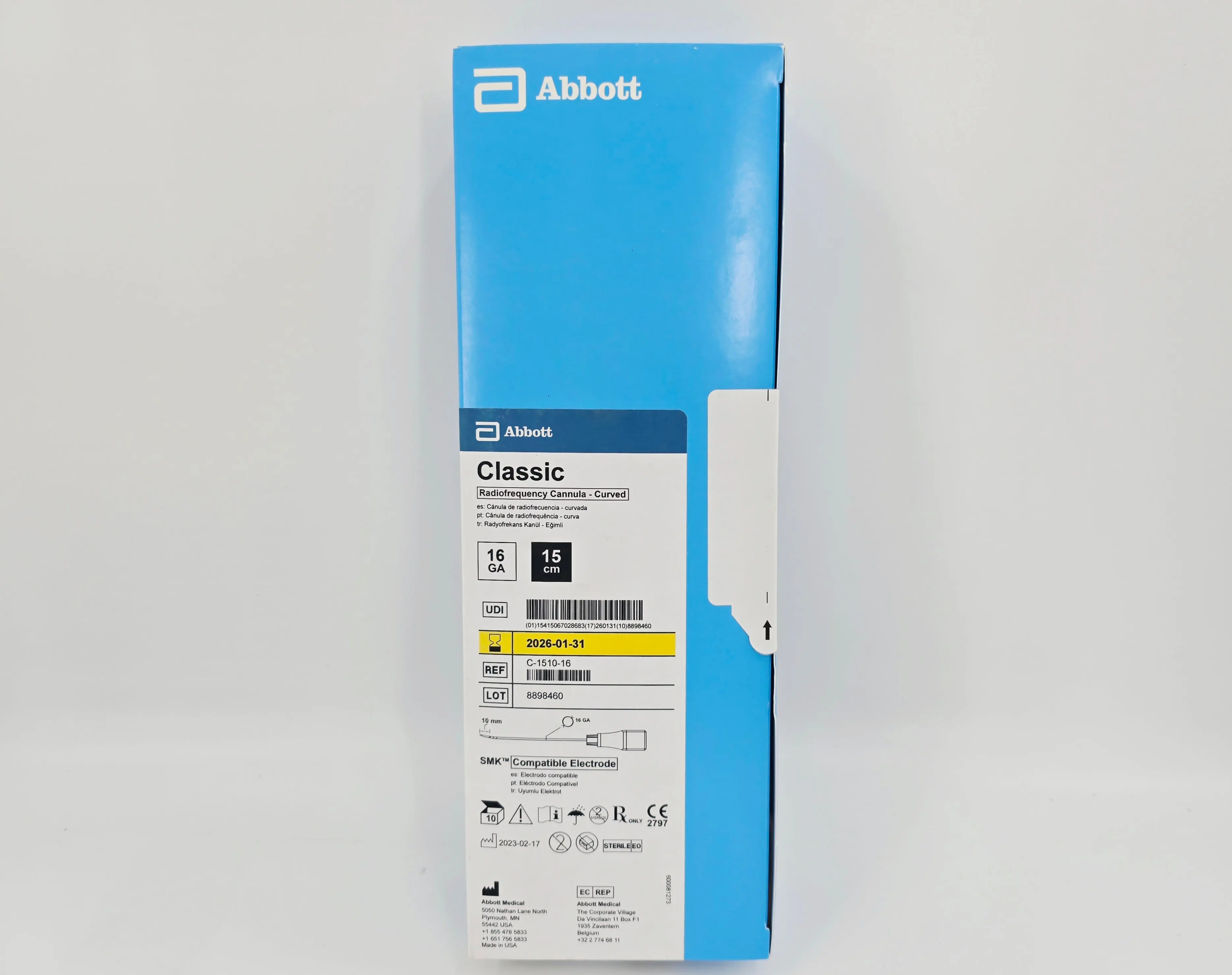 Abbott C-1510-16 Classic Radiofrequency Cannula Curved 16G x 15cm BX/10 - Image 2