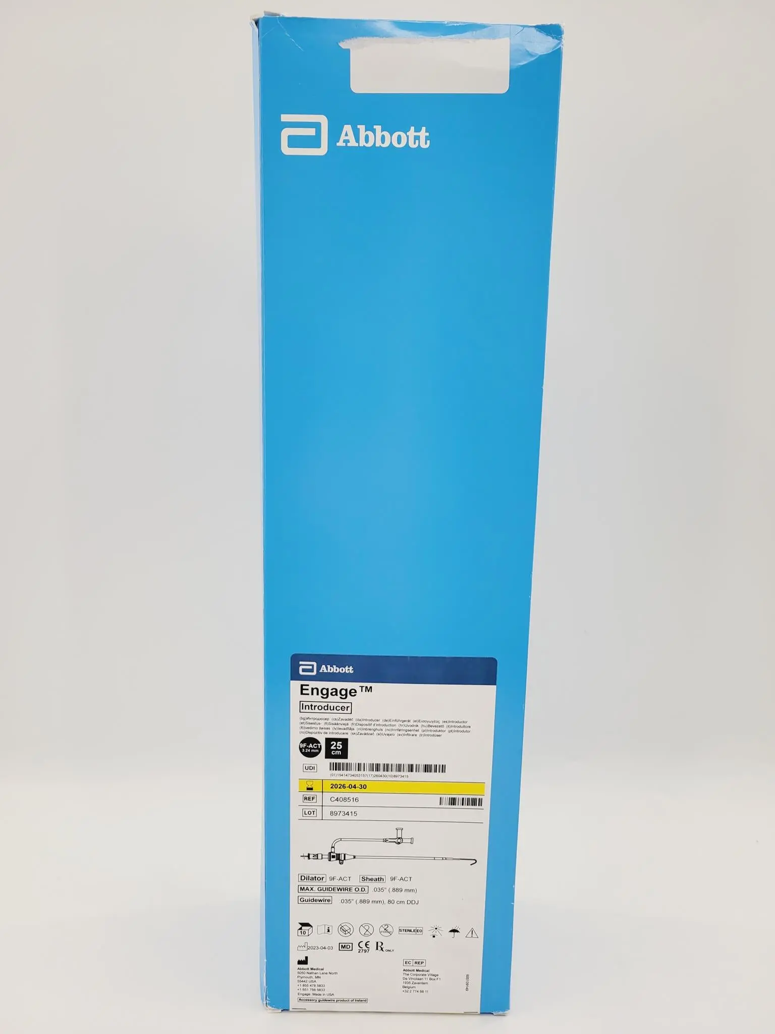 Abbott C408516 Engage Introducer 9F-ACT Dilator and Sheath .35" Guidewire - Image 2