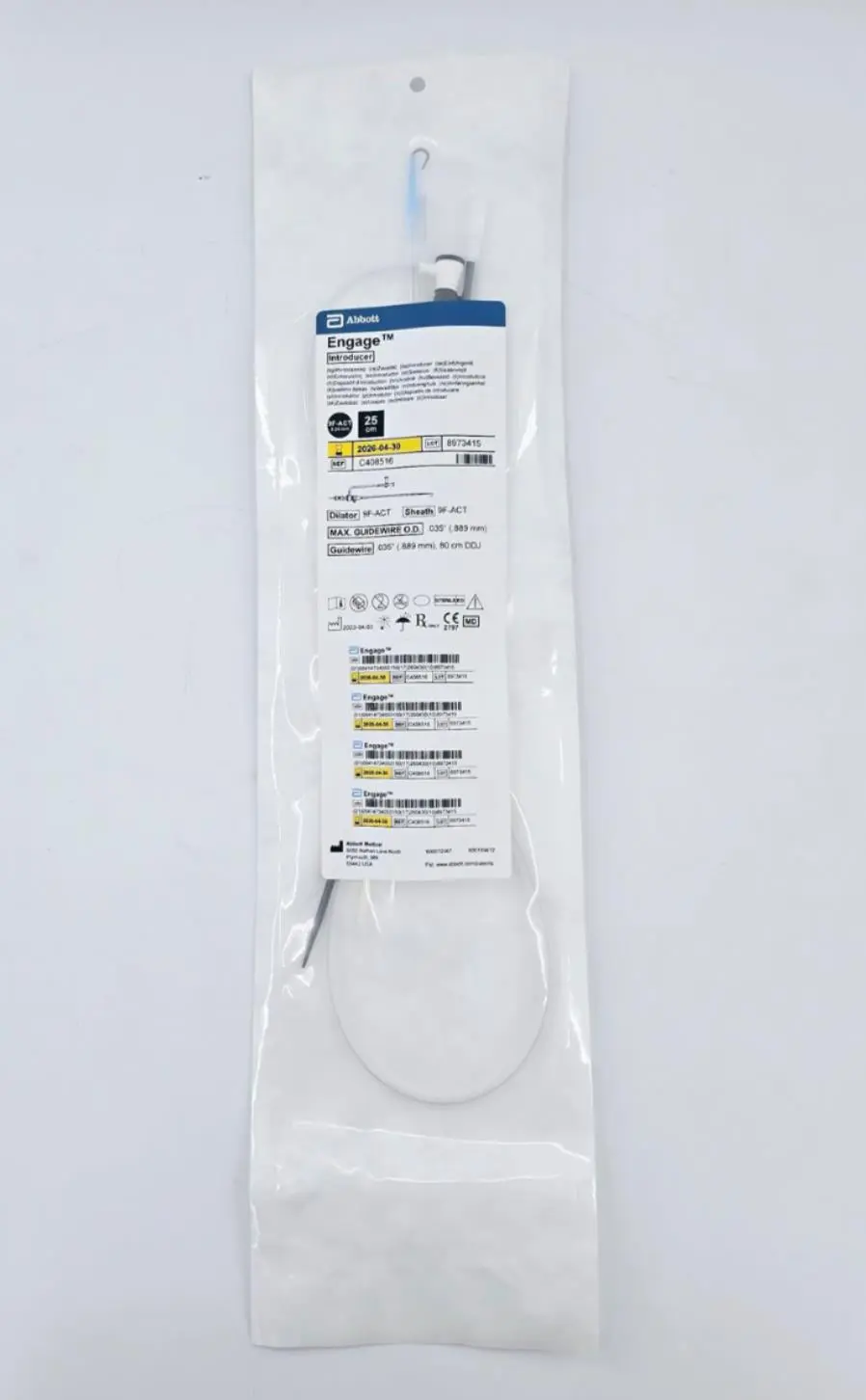 Abbott C408516 Engage Introducer 9F-ACT Dilator and Sheath .35" Guidewire - Image 3