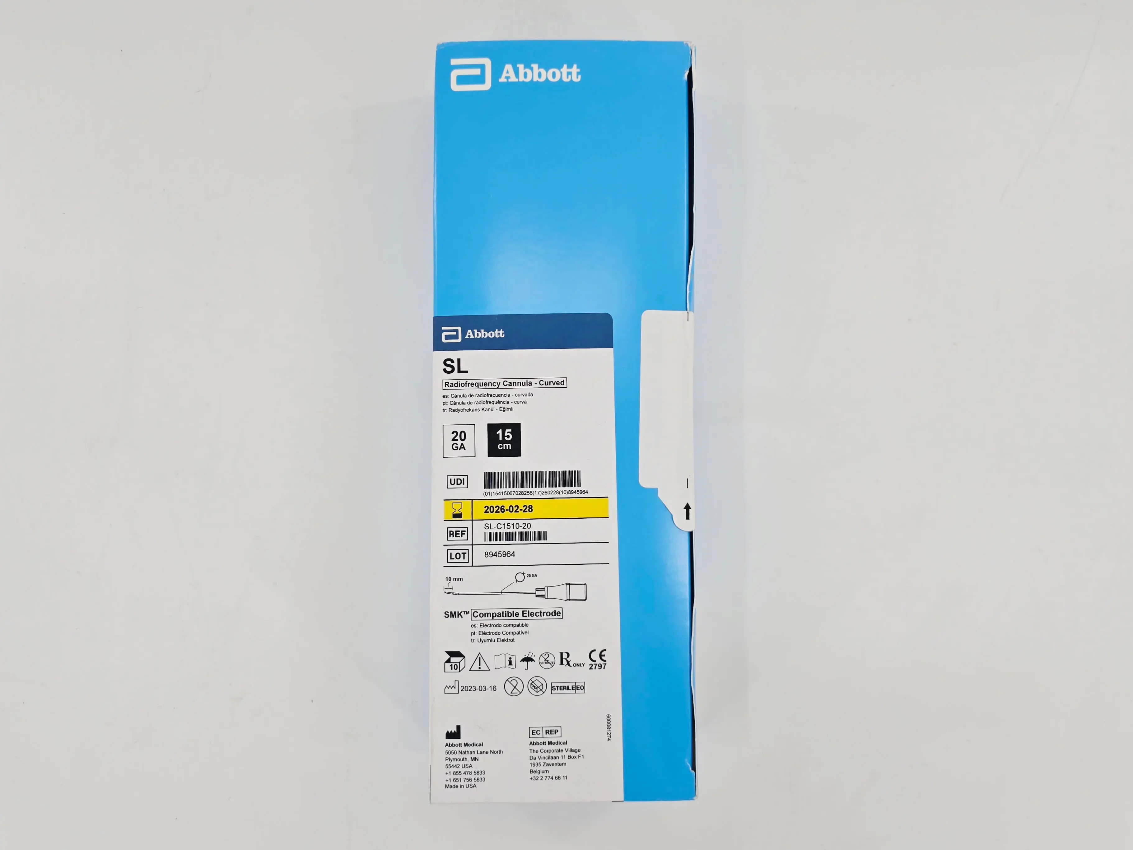 Abbott SL-C1510-20 SL Radiofrequency Cannula Curved 20Ga. x 15cm - Image 2