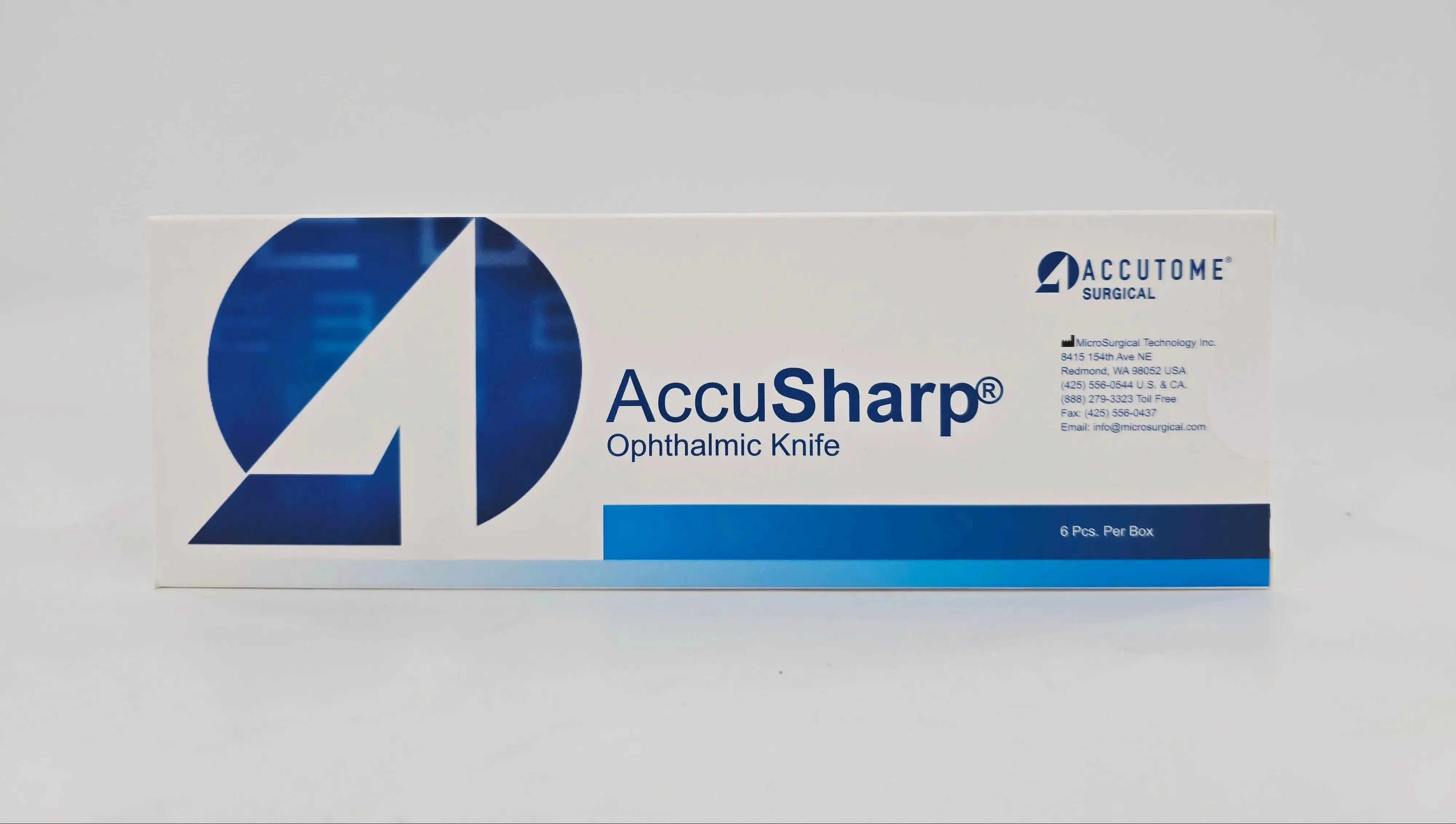 Accutome AB-ASL24 AccuSharp Ophthalmic Disposable Angled Slit Knife 45° 2.4mm 6/BX - Image 3