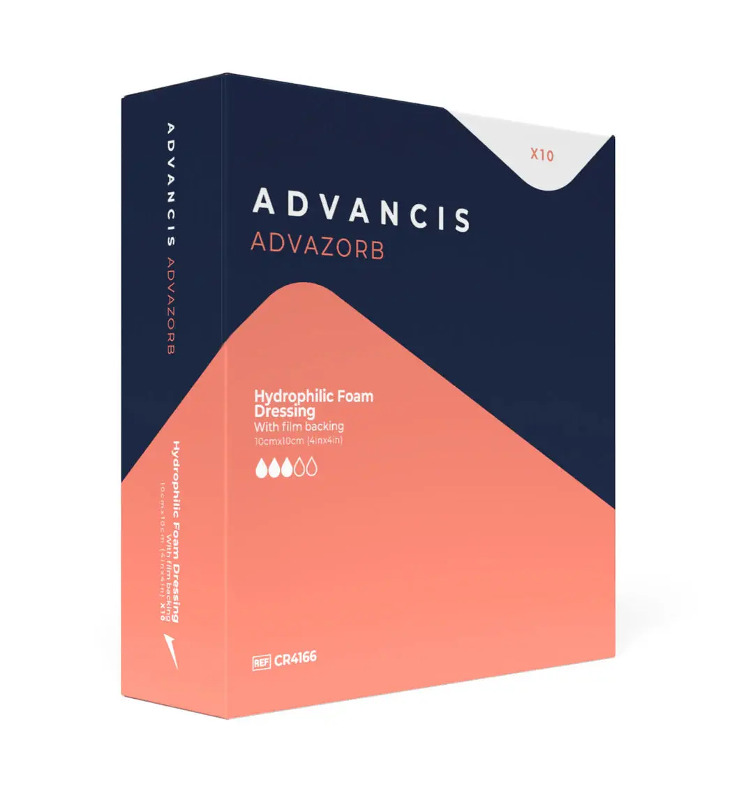 Advancis Advazorb Non-Adherent Hydrophilic Foam Dressing 10/bx - Image 2