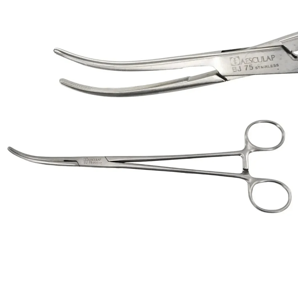 Aesculap BJ075R Kieback Dissecting & Ligature Forceps Curved Serrated 9-1/4"