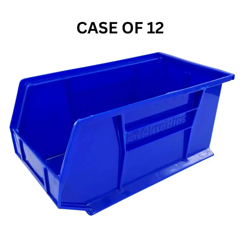 AkroBins 30240 Plastic Storage Bin Medium Blue 14-3/4" x 8-1/4" x 7" 12/CS NEW