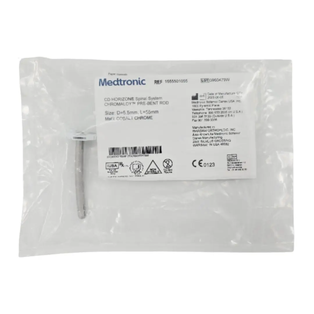 Medtronic 1555501055 CD HORIZON Spinal System CHROMALOY Pre-Bent Rod 5.5mm x 55mm