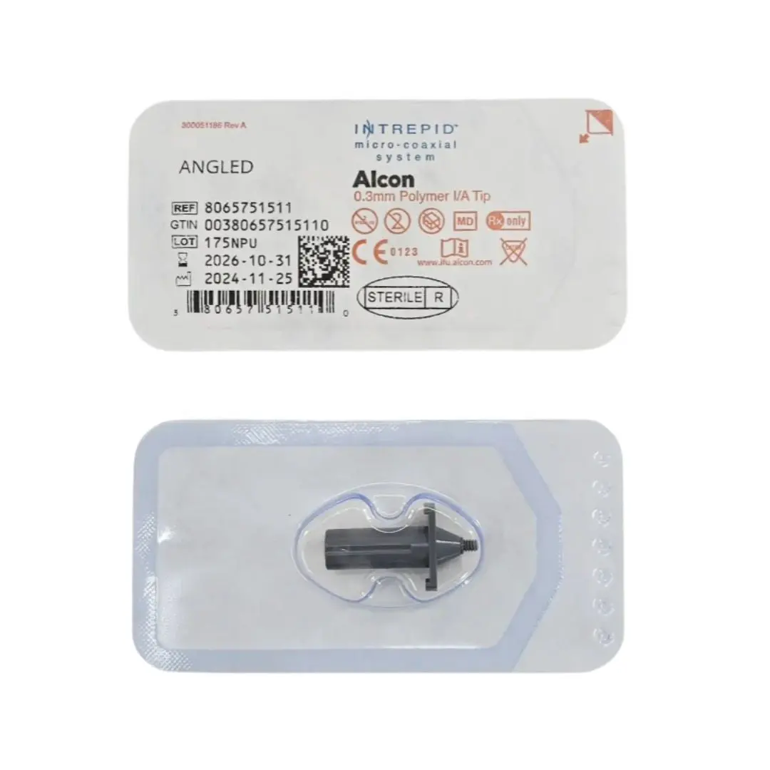 Alcon 8065751511 Intrepid Micro-Coaxial System 0.3mm Polymer I/A Irrigation and Aspiration Tip Angled 1/EA