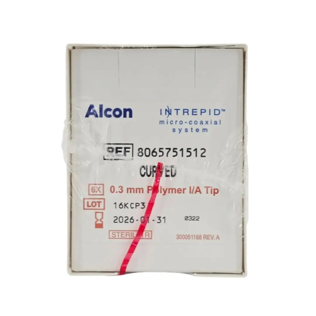 Alcon 8065751512 Intrepid Micro-Coaxial System 0.3mm Polymer I/A Irrigation and Aspiration Tip Curved BX/6