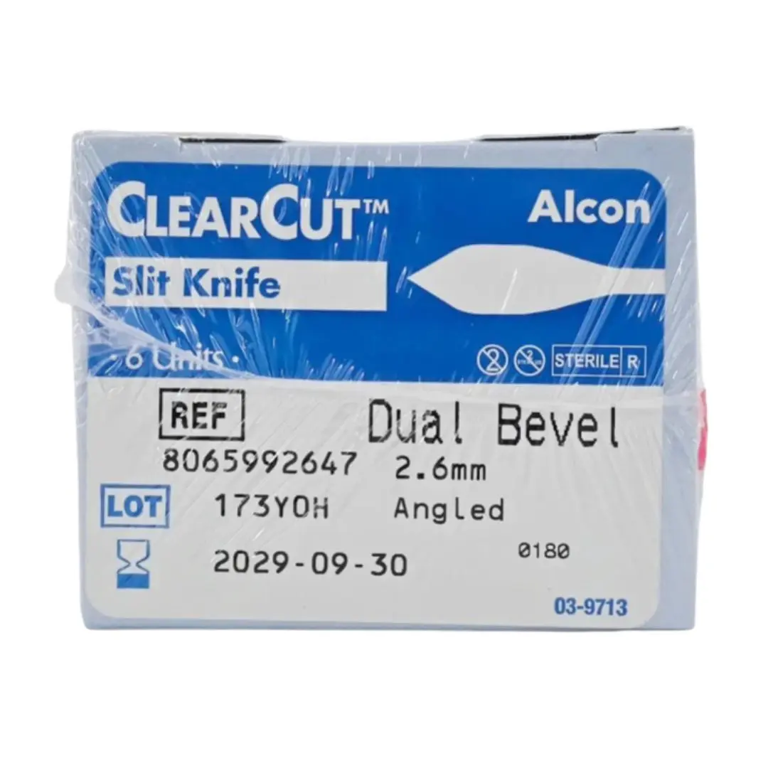 Alcon 8065992647 ClearCut Slit Knife Dual Bevel 2.6mm Angled 6/BX