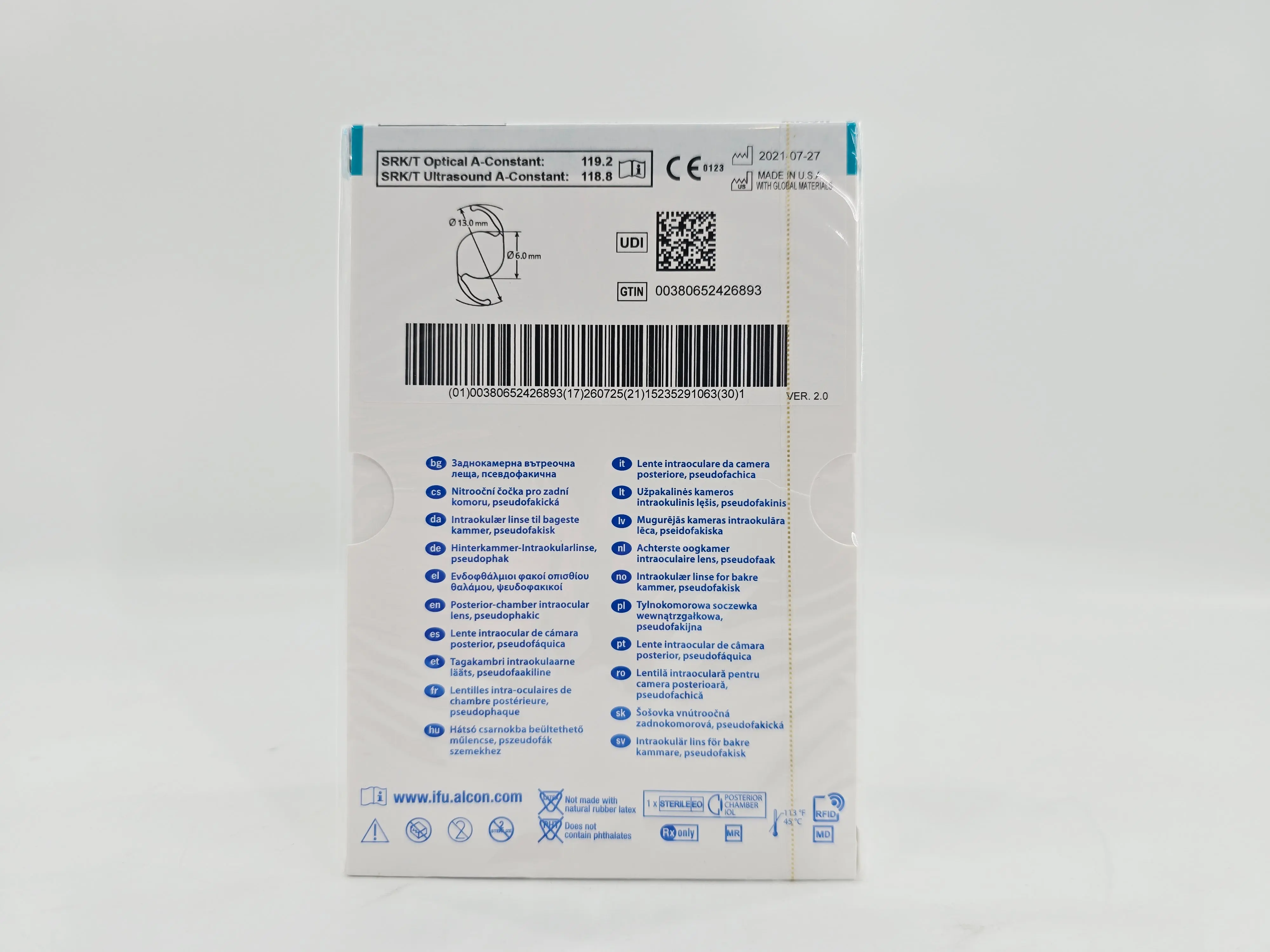 Alcon DAT315.100 AcrySof IQ Vivity Toric UV Absorbing Extended Vision IOL +10.0 D Size D 1/EA - Image 3