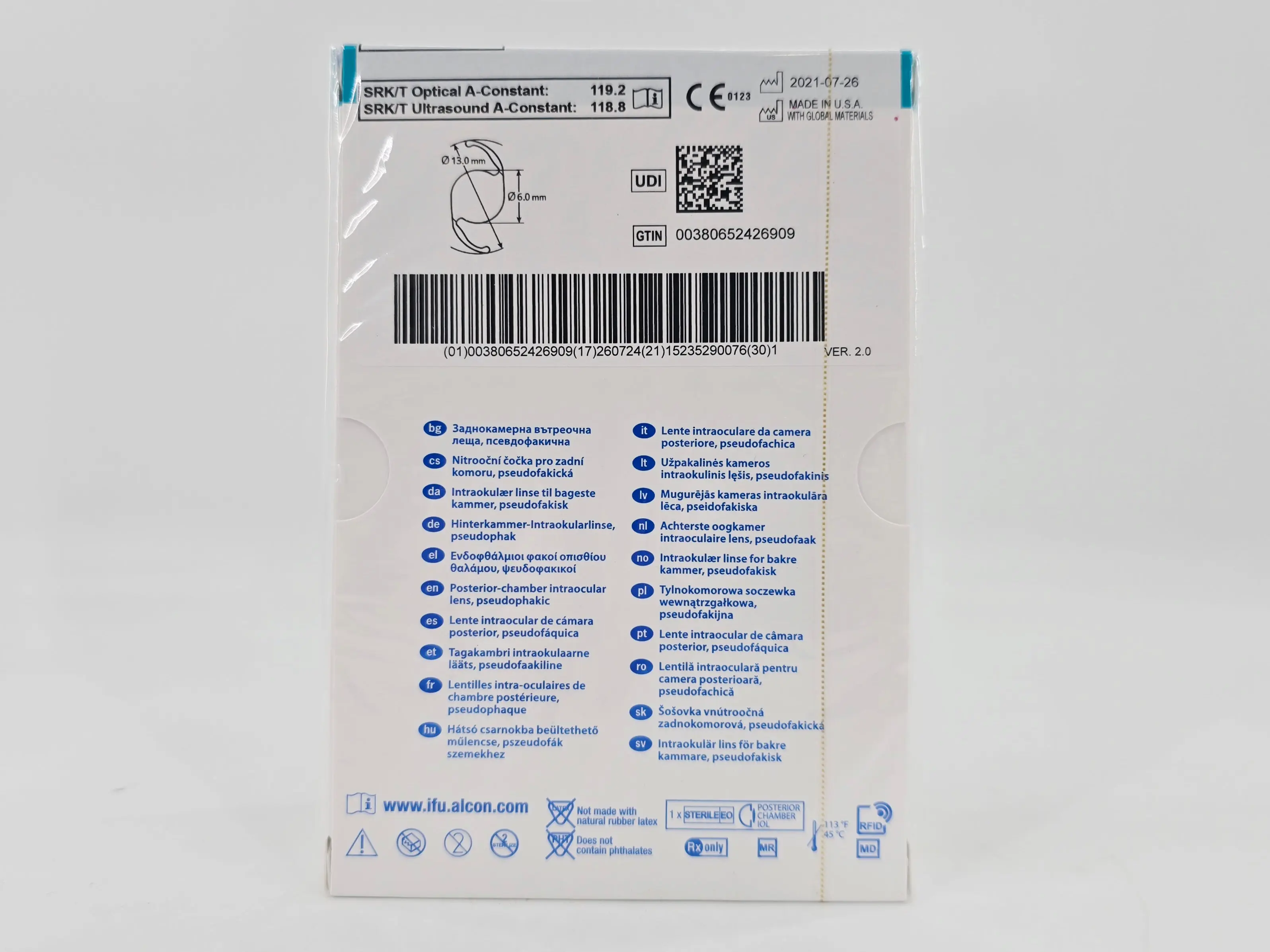 Alcon DAT315.105 AcrySof IQ Vivity Toric UV Absorbing Extended Vision IOL +10.5 D Size D 1/EA - Image 3