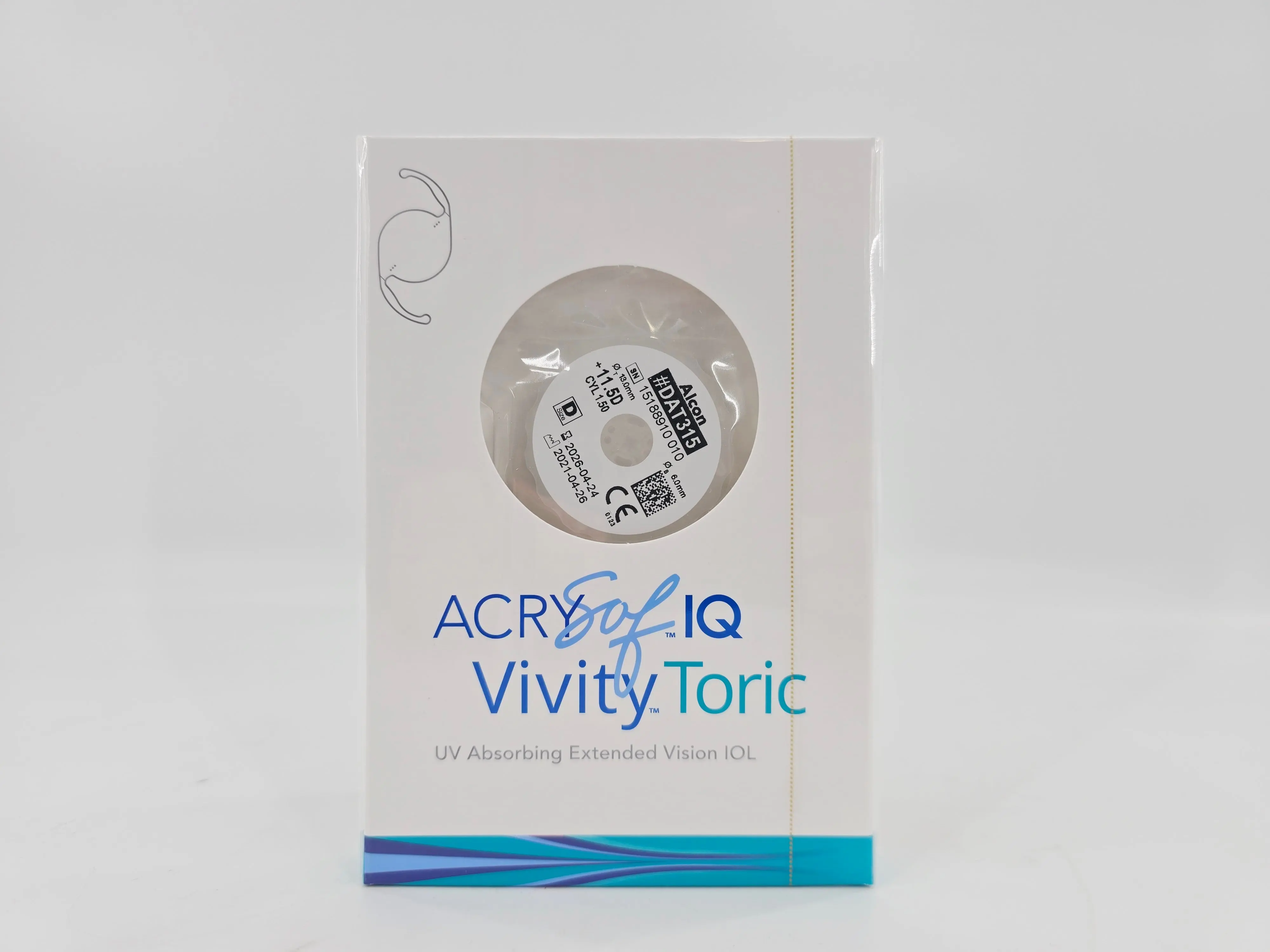 Alcon DAT315.115 AcrySof IQ Vivity Toric UV Absorbing Extended Vision IOL +11.5 D Size D 1/EA - Image 2