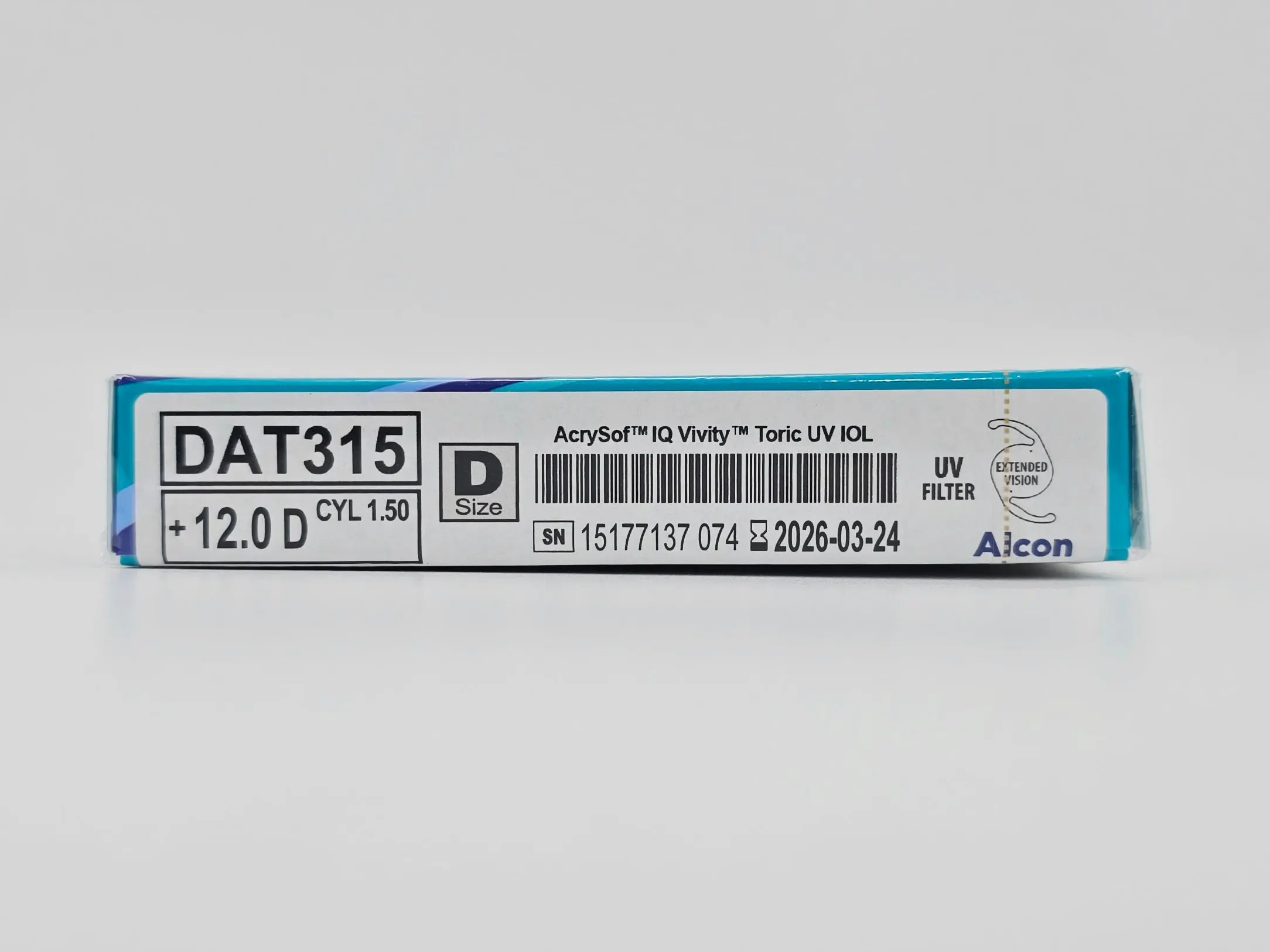 Alcon DAT315.120 AcrySof IQ Vivity Toric UV Absorbing Extended Vision IOL +12.0 D Size D 1/EA - Image 4