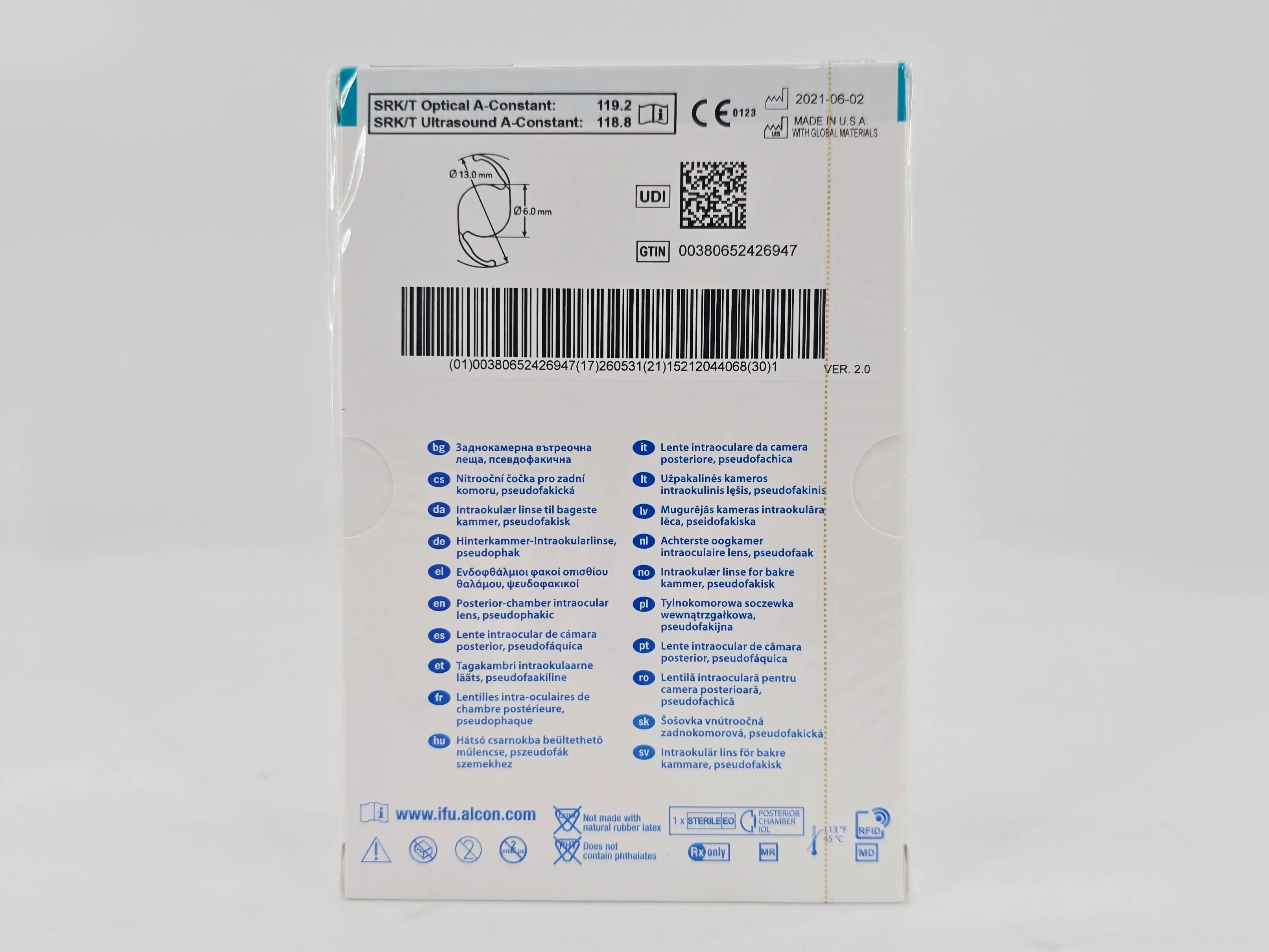 Alcon DAT315.125 AcrySof IQ Vivity Toric UV Absorbing Extended Vision IOL +12.5 D Size D 1/EA - Image 3